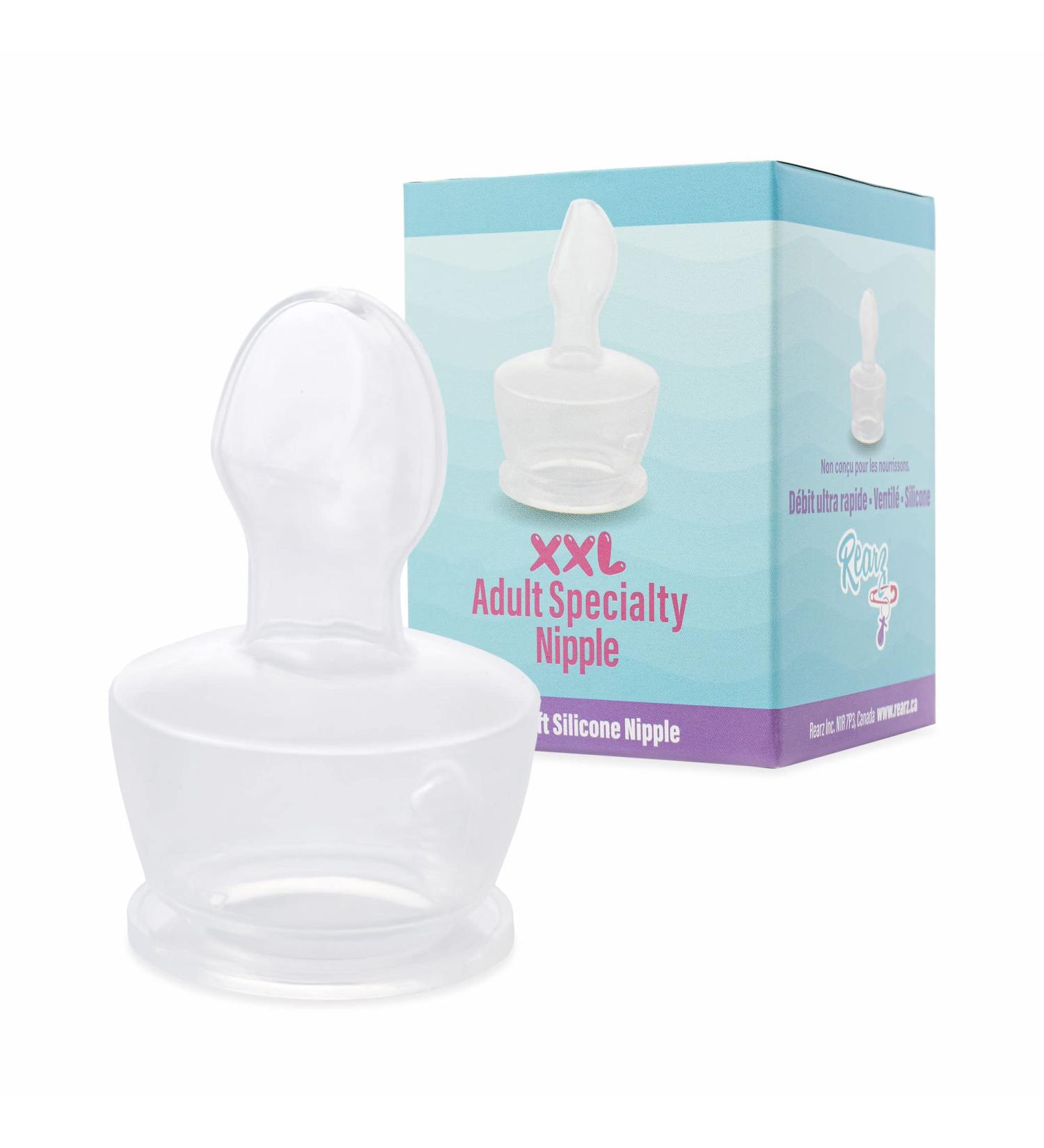 Rearz Wide Neck XXL Silicone Adult Bottle Nipple - Specialty Design - Buy Online on GoSupps.com