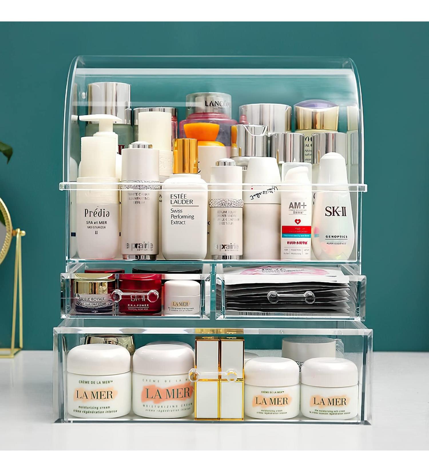 Large Acrylic Makeup Storage Drawers Cabinet Cosmetic Organizer Skincare Display Case Beauty Vanity Accessories Countertop Organizer Dustproof (14"H x11.8"W x 6.9"D) 11.8in*14in* 7in - Buy Online on GoSupps.com