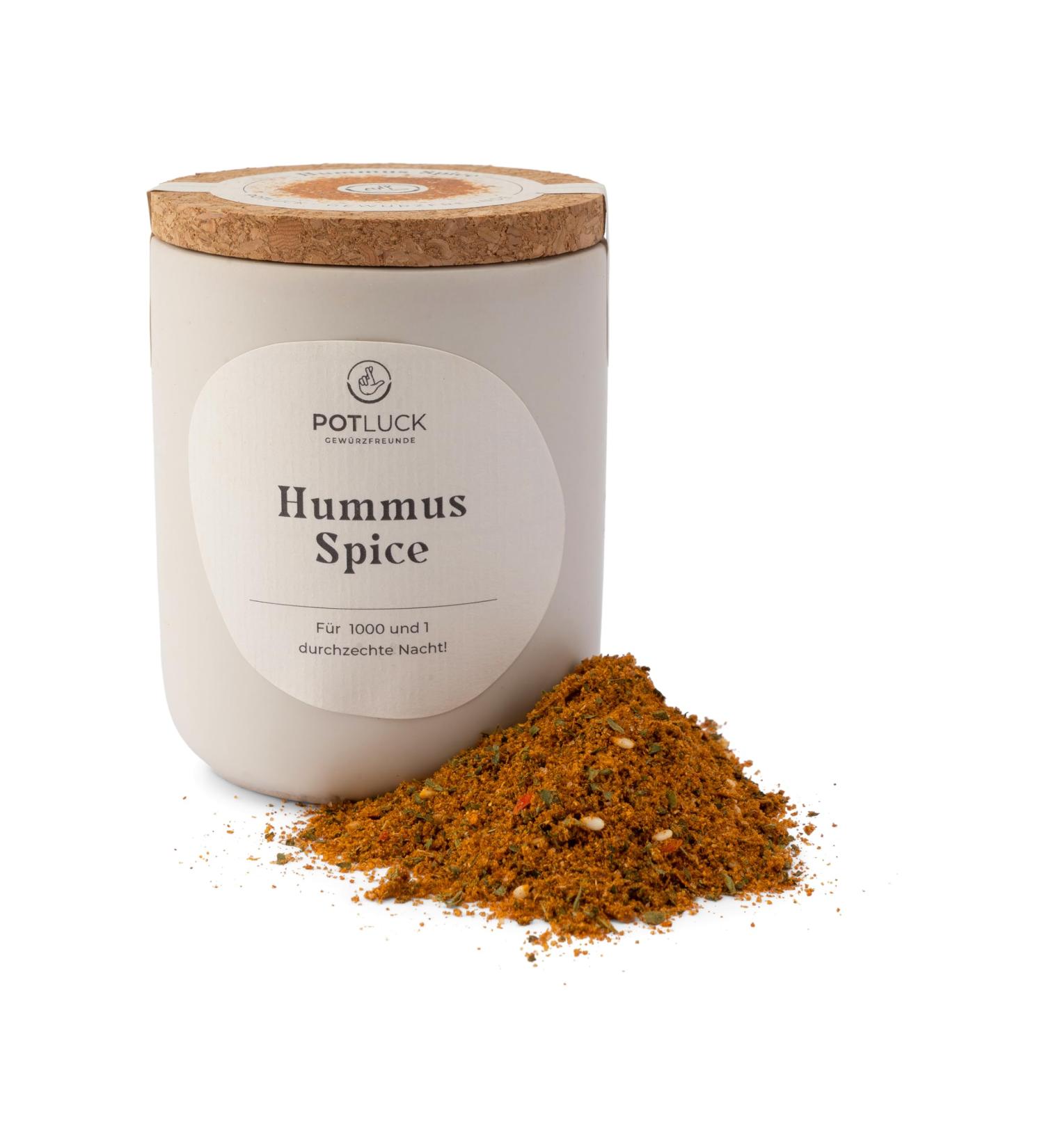 Potluck Hummus Spice Mix | Vegan Gluten-Free Ceramic Pot | 65g Natural Ingredients for Delicious Dips - Buy Online on GoSupps.com