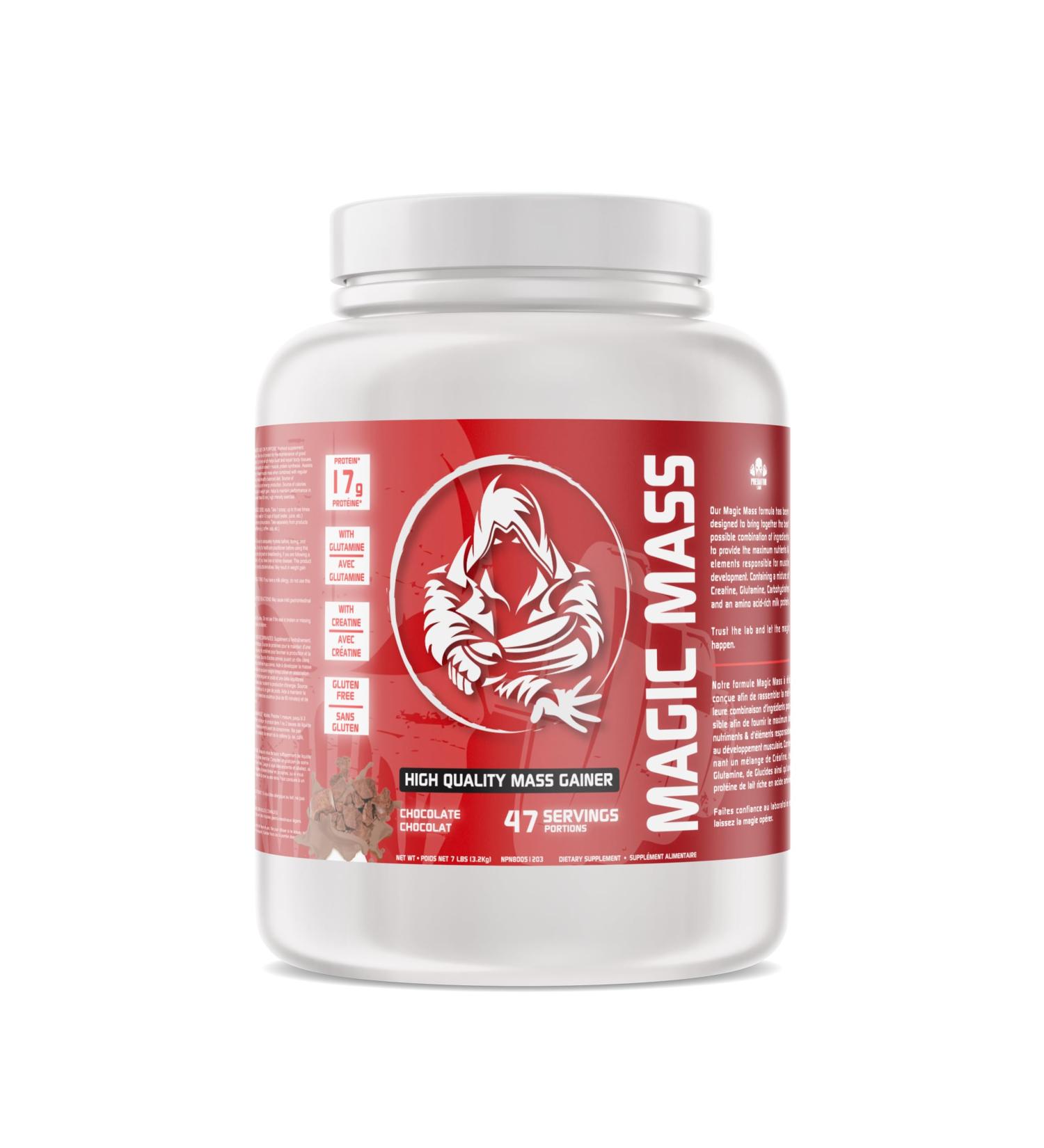 Predator Labs - Magic Mass 7lbs - Mass Gainer with Lactoserum Protein - 47 Servings for Optimal Muscle Growth and Recovery - Premium Weight Gain Formula Chocolate - Buy Online on GoSupps.com