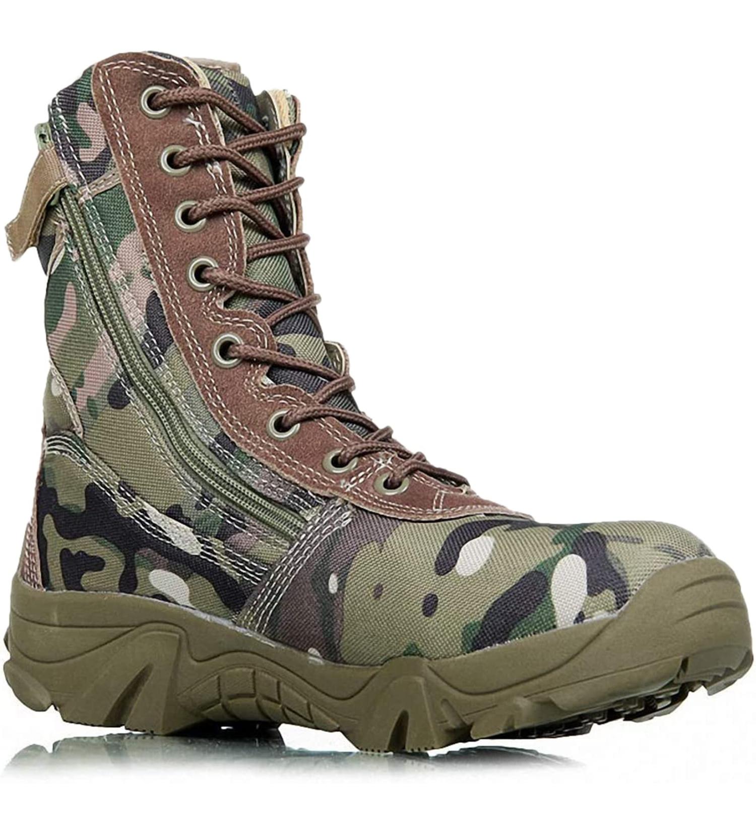Tactical Military Outdoor Hiking Boots - Camo Green, Size 10 - Buy Online on GoSupps.com