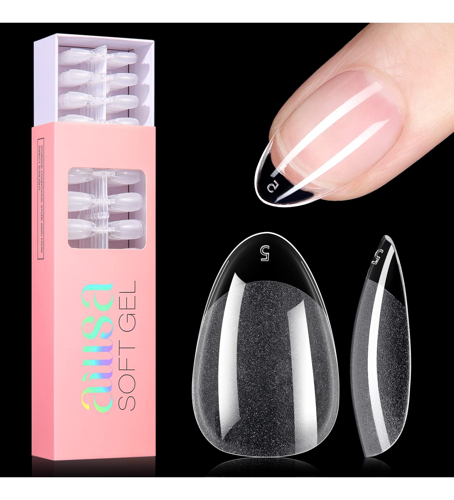 360PCS AILLSA Short Almond Nail Tips - Half Matte Soft Gel False Nails for DIY Press On Extensions - Clear Acrylic Gelly Tips - Valentine's Day Gift - 12 Sizes - Buy Online on GoSupps.com