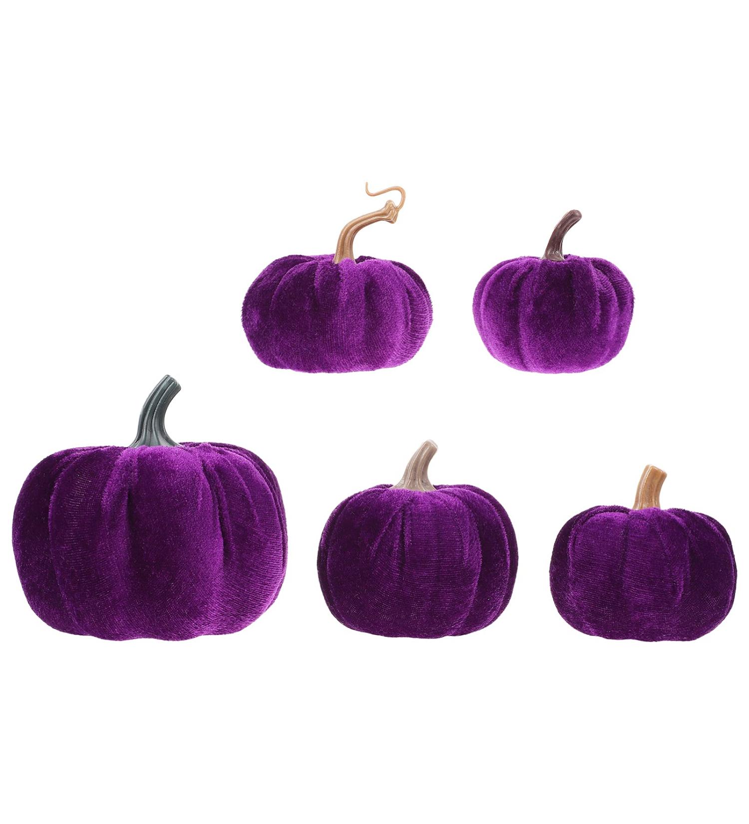 GRIRIW 5pcs Flannel Foam Pumpkin Foam Pumpkin Props Fall Pumpkins Pumpkin for Halloween DIY Pumpkins Purple Purple 14X12.5X12.5CM - Buy Online on GoSupps.com