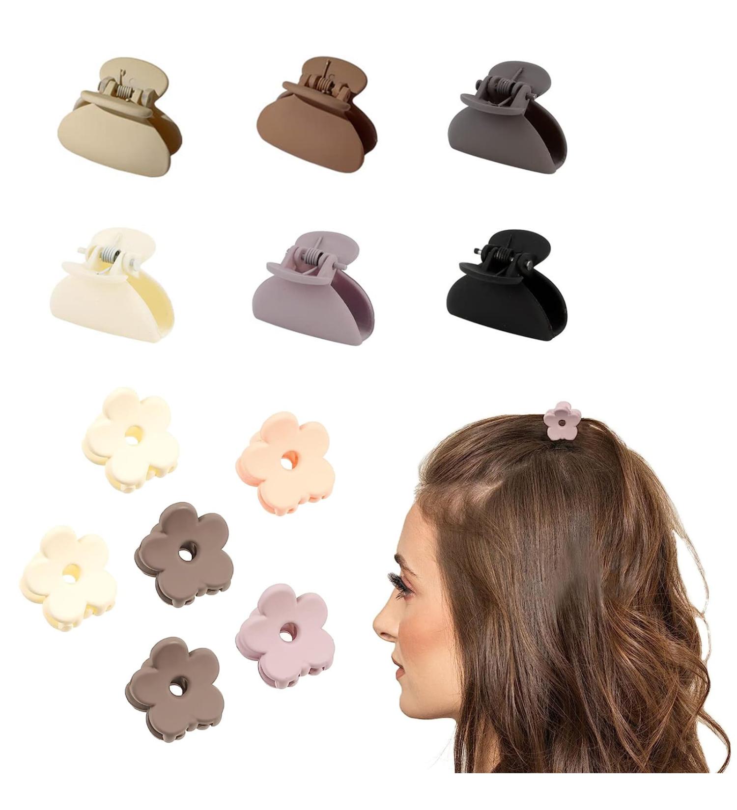 12Pcs Flower Hair Claw Clips - Nonslip Mini Claw Hair Accessories for Women and Girls (Random Color) - Buy Online on GoSupps.com