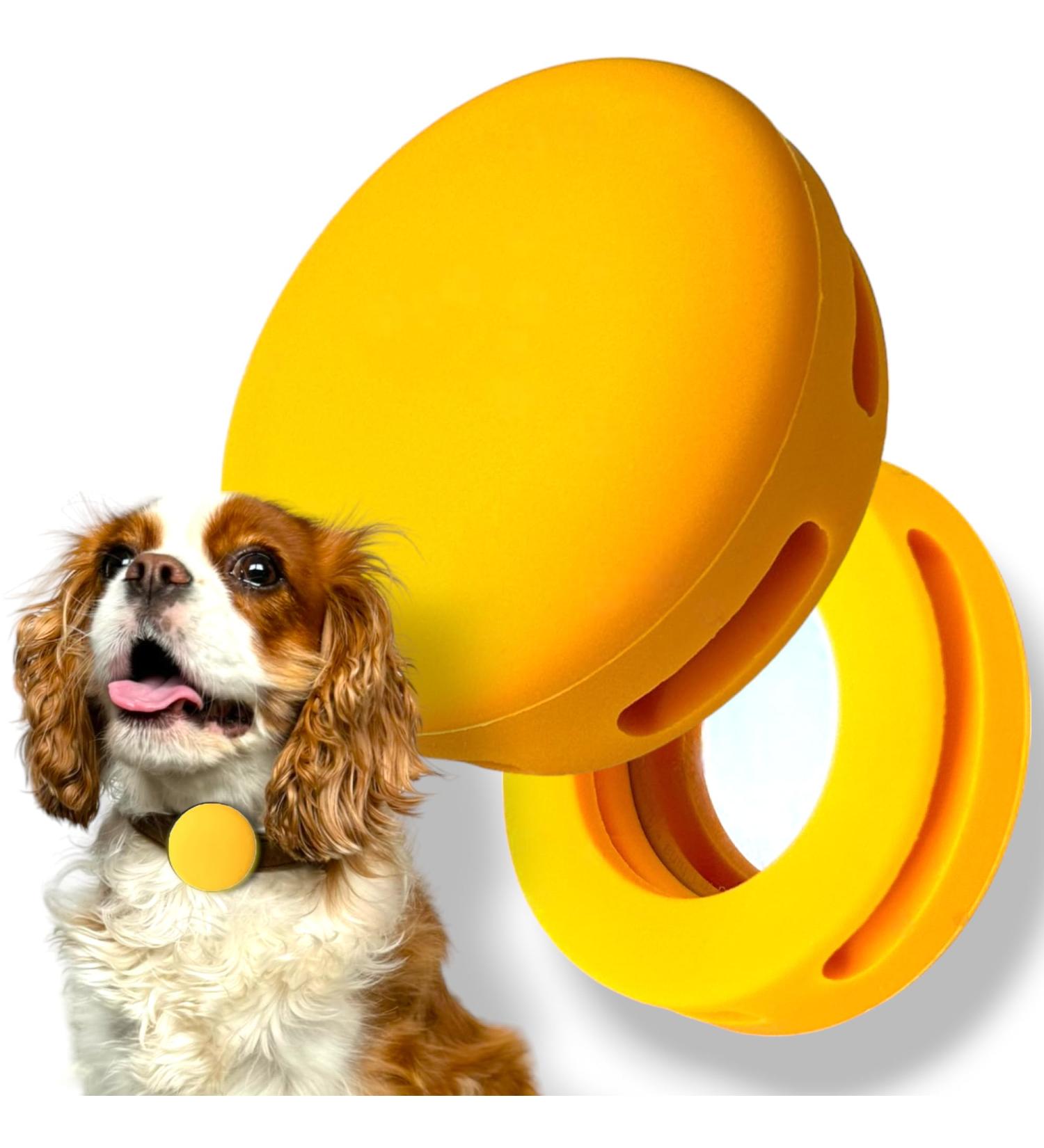 Moosh Silicone Airtag Holder for Dogs & Cats | Stylish & Safe Pet Tracker | Yellow Pet Accessory - Buy Online on GoSupps.com