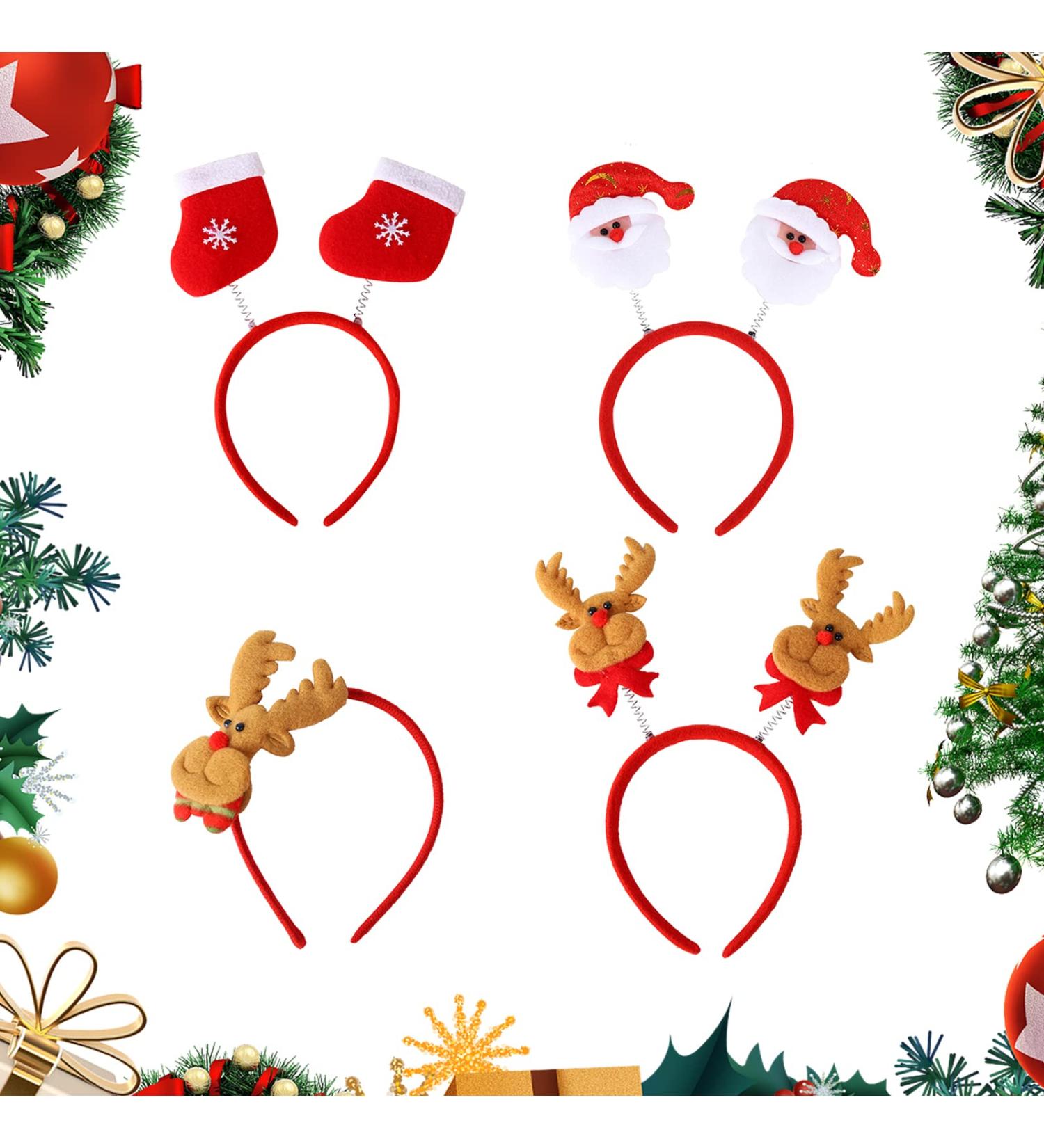 4 Pieces Christmas Headbands Christmas Party Costume Headwear Reindeer Santa Christmas Socks Headbands Christmas Party Headwear Christmas Hair Band for Christmas Holiday Party and Decoration - Buy Online on GoSupps.com
