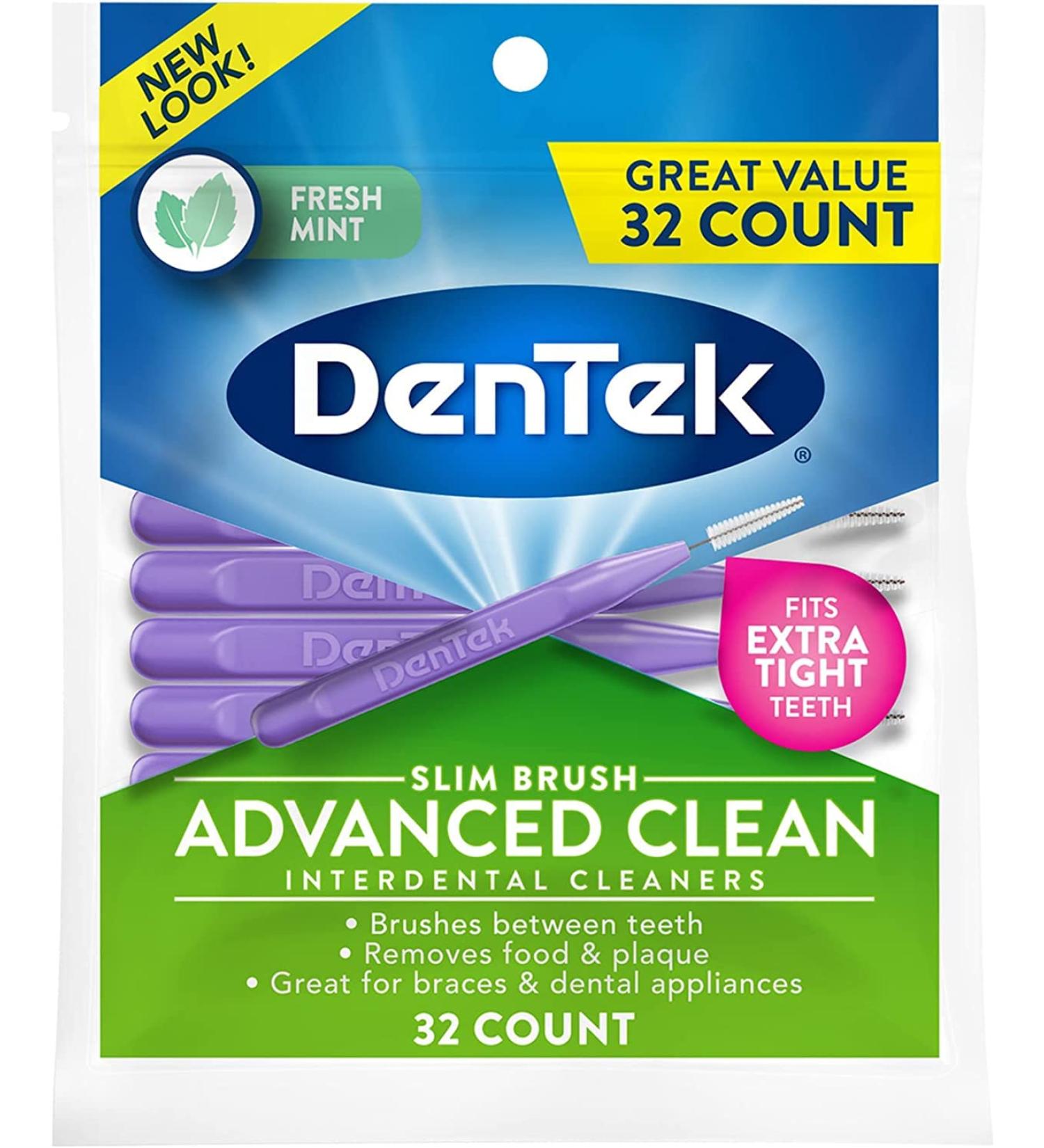 DenTek Slim Brush Interdental Cleansers - Extra Tight Mouthwash Blast | 32 ea | Best for Oral Hygiene - Buy Online on GoSupps.com