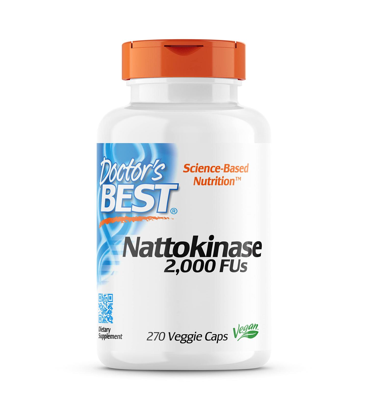 Doctor's Best Nattokinase 2 000 FU 270 Vegan Capsules Lab Tested Gluten Free Vegetarian - Buy Online on GoSupps.com