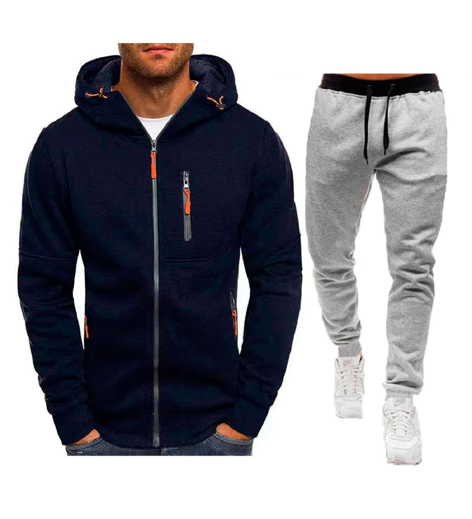 Hanxiulin Men's Training Suit - Casual Long Sleeve Sport Jacket for Jogging & Fitness | Autumn & Winter Sportswear in Marine 3XL - Buy Online on GoSupps.com