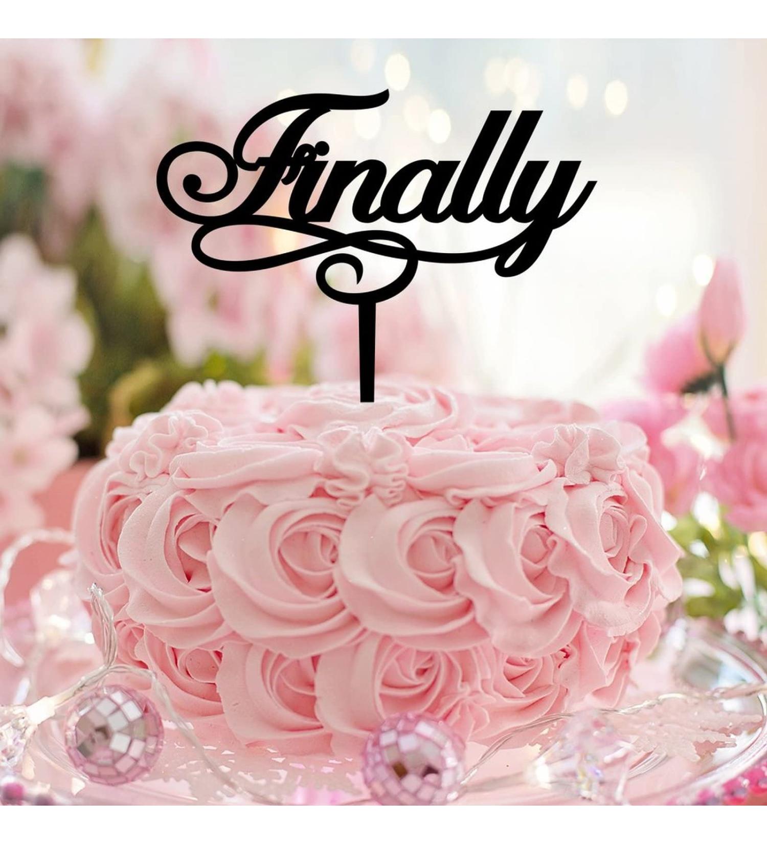 Finally Cupcake Toppers Established Date Family Name Cup Cake Topper for Engagement Nuptial Food Picks Cake Decorations Vintage Decorative Diamond Couple Silhouette Acrylic Black Style-6 - Buy Online on GoSupps.com