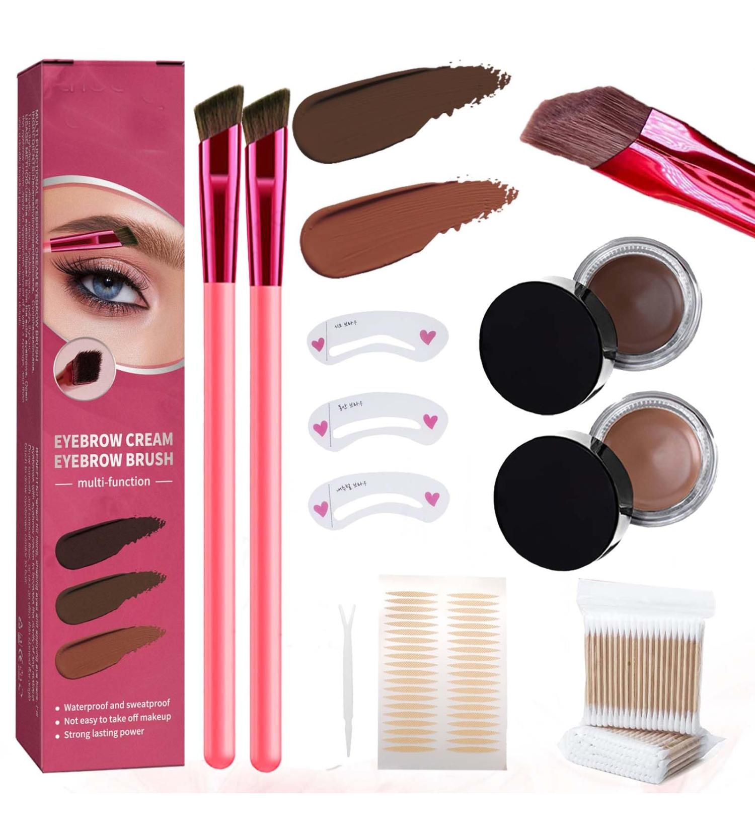 EZGHAR Home Eyebrow Care Kit 4d Laminated 4D Laminated Brow Home-Grooming Kit Multi-function Eyebrow Concealer Contour Brush 4D Hair Stroke Brow Stamp Brush-Waterproof and Long Lasting (2PCS-C) - Buy Online on GoSupps.com