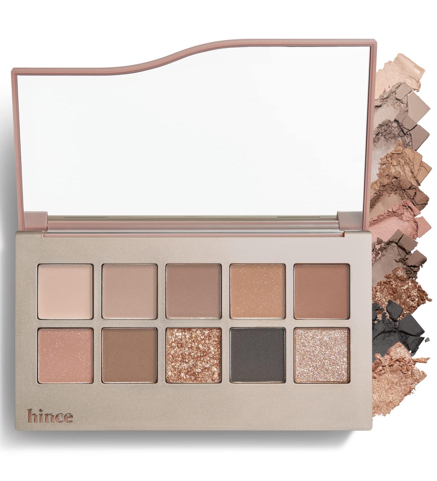 HINCE New Depth Eyeshadow Palette - 10 Color Ash Brown & Gray Shadows | Highly-Pigmented Nudes for Warm Neutral Smoky Eye Makeup - Buy Online on GoSupps.com