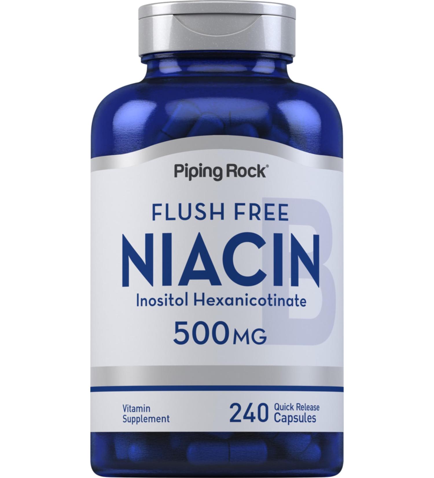 Piping Rock Niacin 500mg | Flush Free | 240 Capsules | Vitamin B3 Supplement | Non-GMO Gluten Free - Buy Online on GoSupps.com