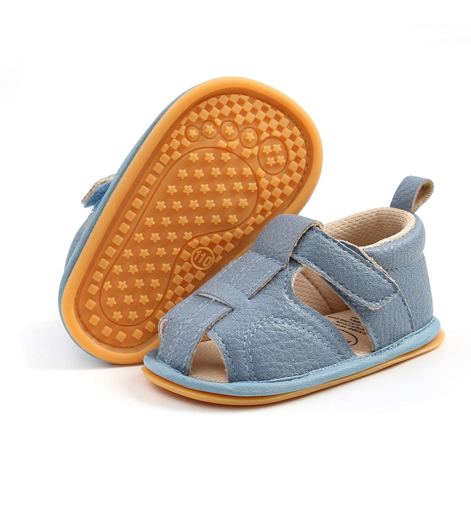 RVROVIC Baby Sandals | Soft Sole Summer Crib Shoes for Infants | Toddler Prewalkers 12-18 Months | Denim Blue - Buy Online on GoSupps.com