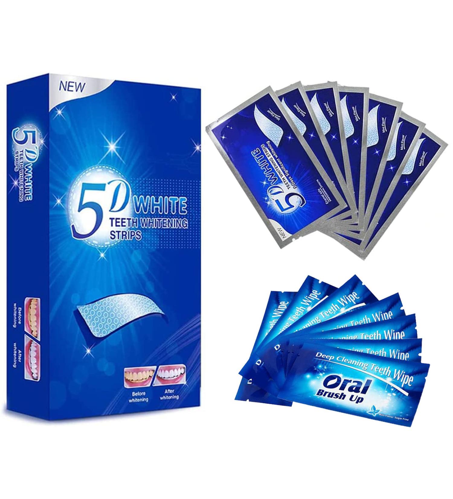7-Piece Teeth Whitening Kit & Cleaning Tools - Remove Smoking & Coffee Stains, Dental Plaque - Mint Flavor 5D - Buy Online on GoSupps.com