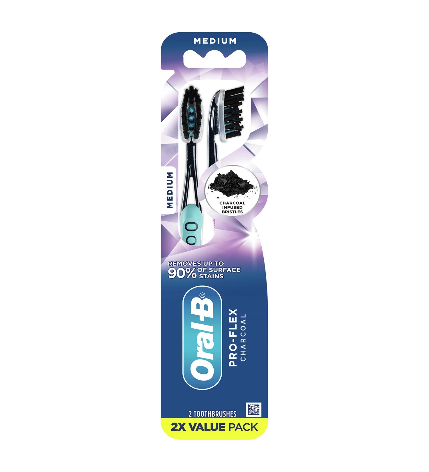 Oral-B Pro-Flex Charcoal Manual Toothbrush - Medium 2 Count
