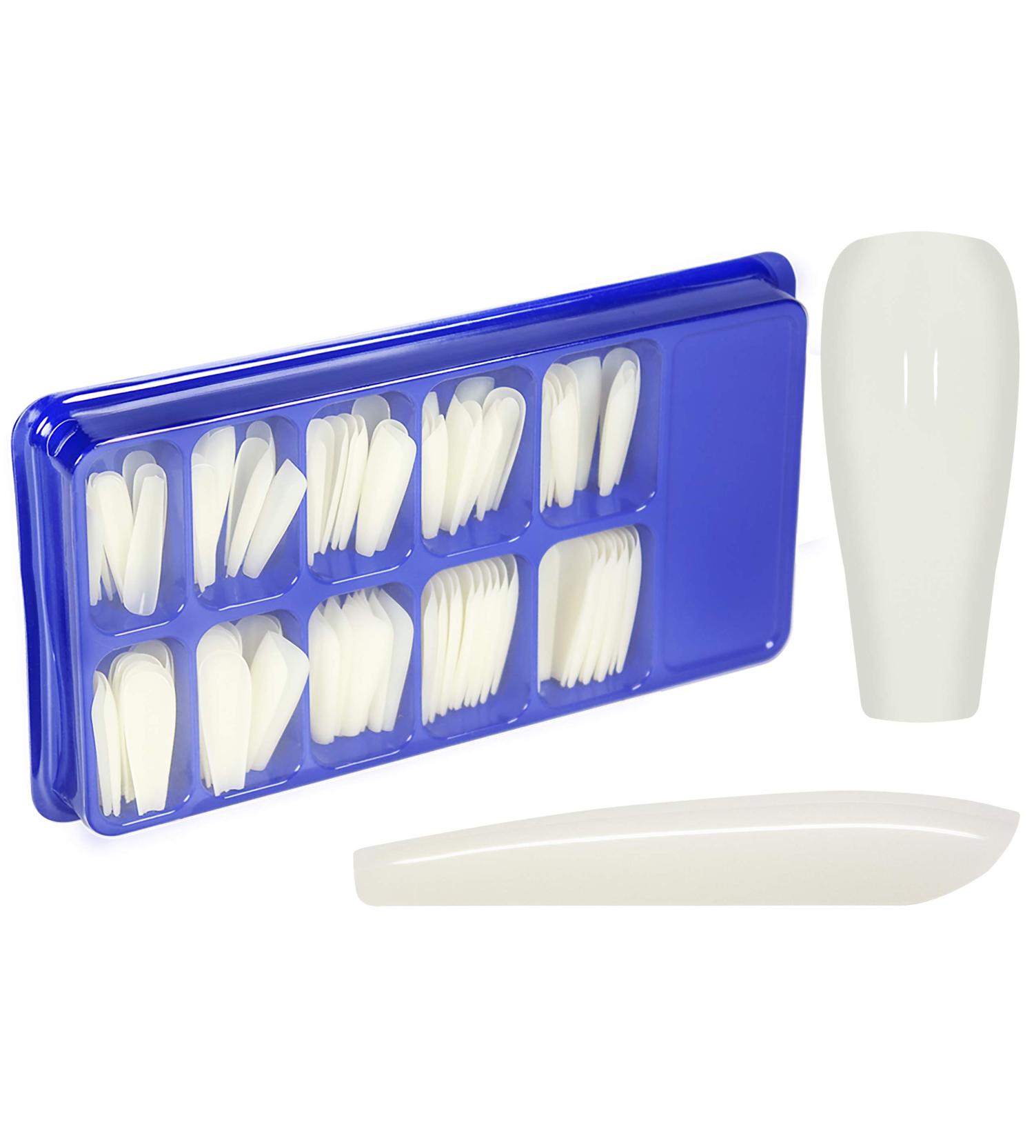 100 Pcs Almond Shape Full Cover Nail Tips for Ballerina Style - Perfect for DIY Nail Art | International Shipping Available - Buy Online on GoSupps.com