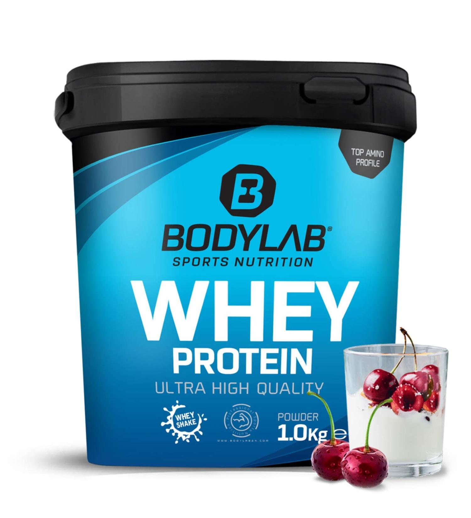Bodylab24 Whey Protein Powder - Cherry Yoghurt 1kg | High Quality Protein Supplement for Muscle Growth - Buy Online on GoSupps.com
