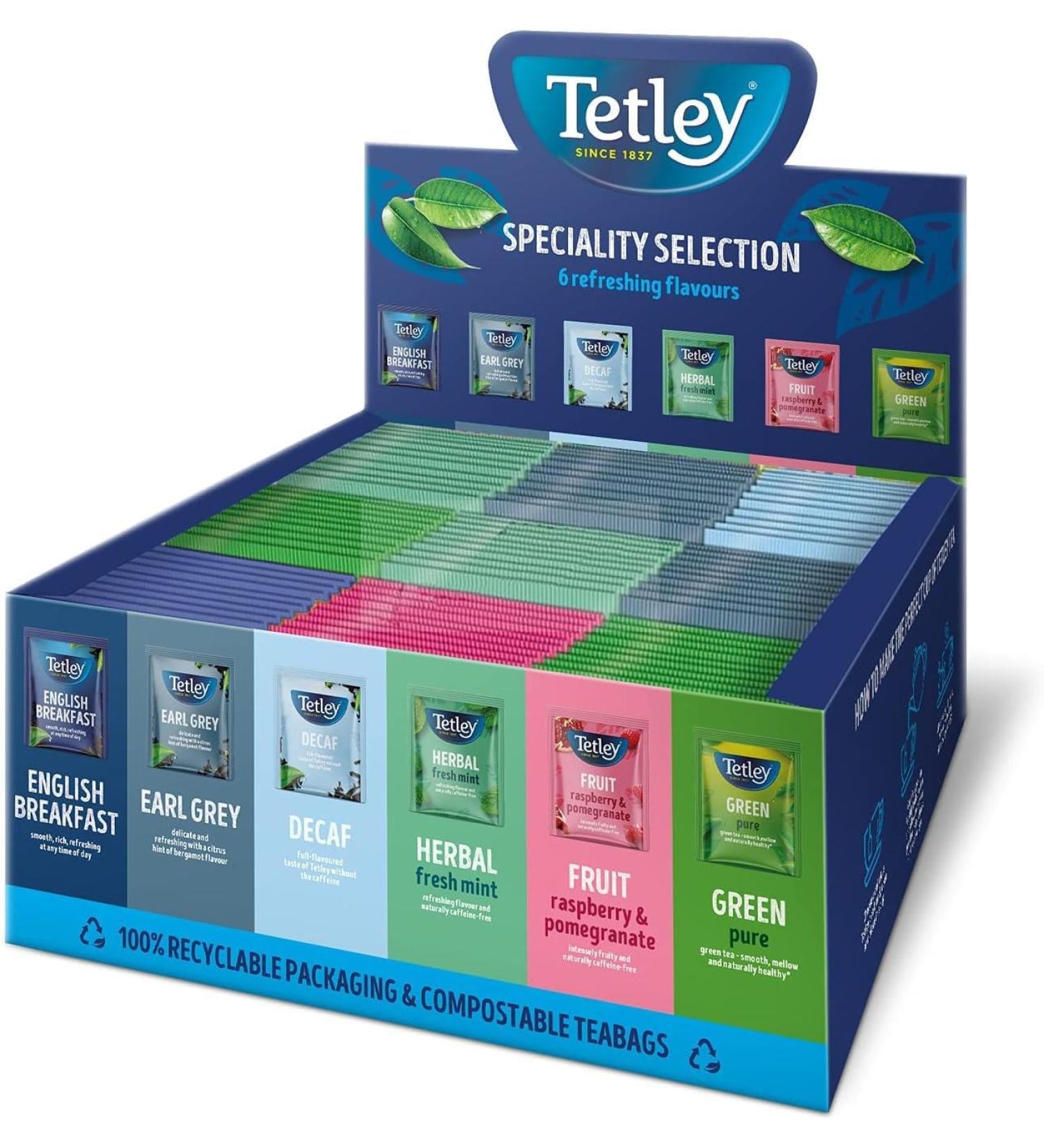 Tetley Ultimate Tea Experience - 6 Refreshing Flavours - English Breakfast Earl Grey Original Decaf Herbal Fresh Mint Pure Green Tea & More - Tea Bags - Pack of 1 x 90 90 Count (Pack of 1) - Buy Online on GoSupps.com