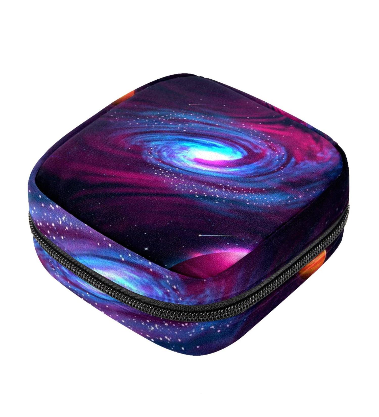 Galaxy Vortex Planet Sanitary Napkin Storage Bag | Large Capacity Menstrual Cup Pouch | Travel Makeup Organizer - Color 10 - Buy Online on GoSupps.com