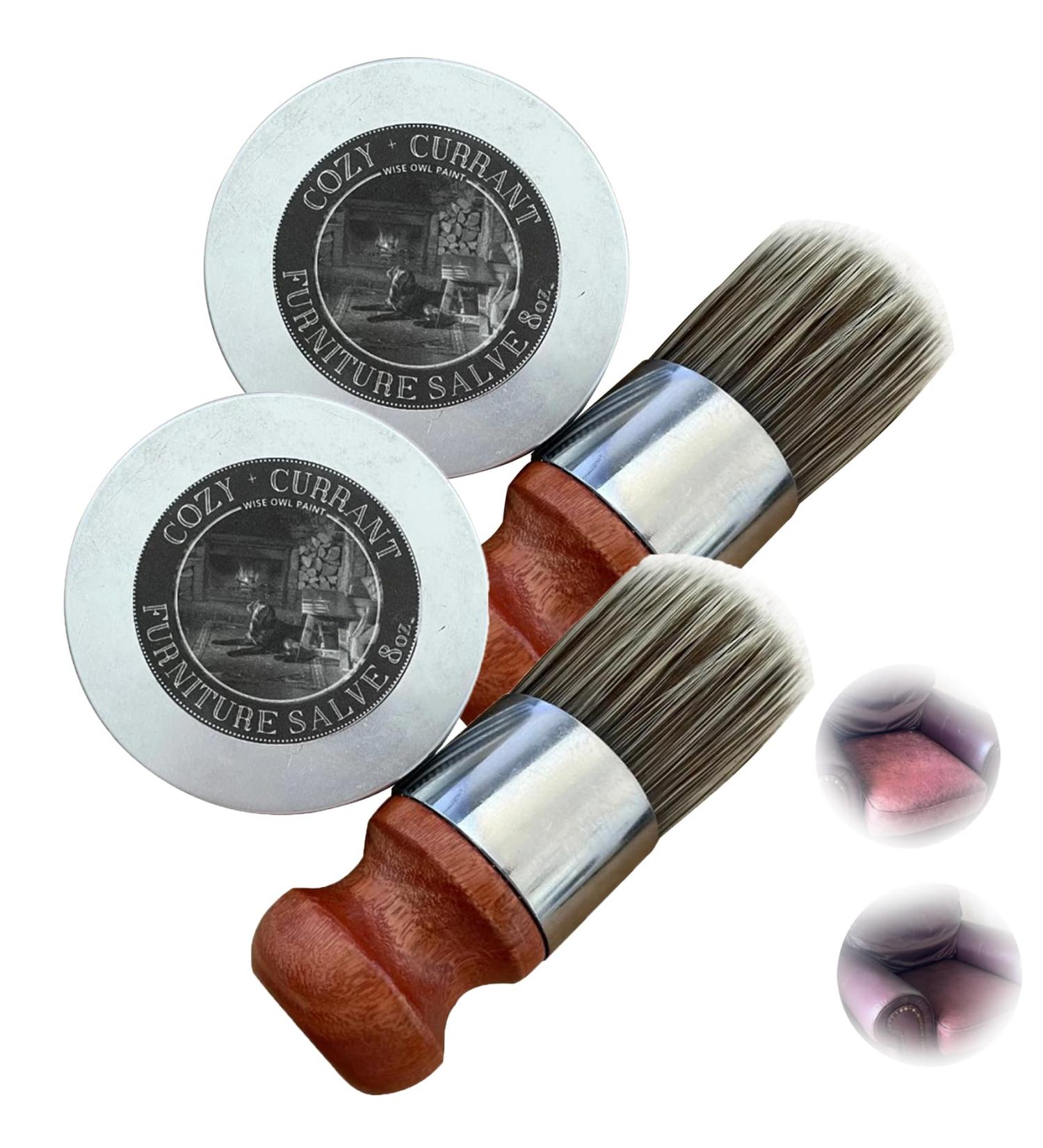 Wise Owl Furniture Salve 4OZ Wise Owl Furniture Salve for Leather All-Natural Wise Owl Leather Salve Furniture Salve Wise Owl with Brush Furniture Salve for Leather Wise Owl (2pcs)