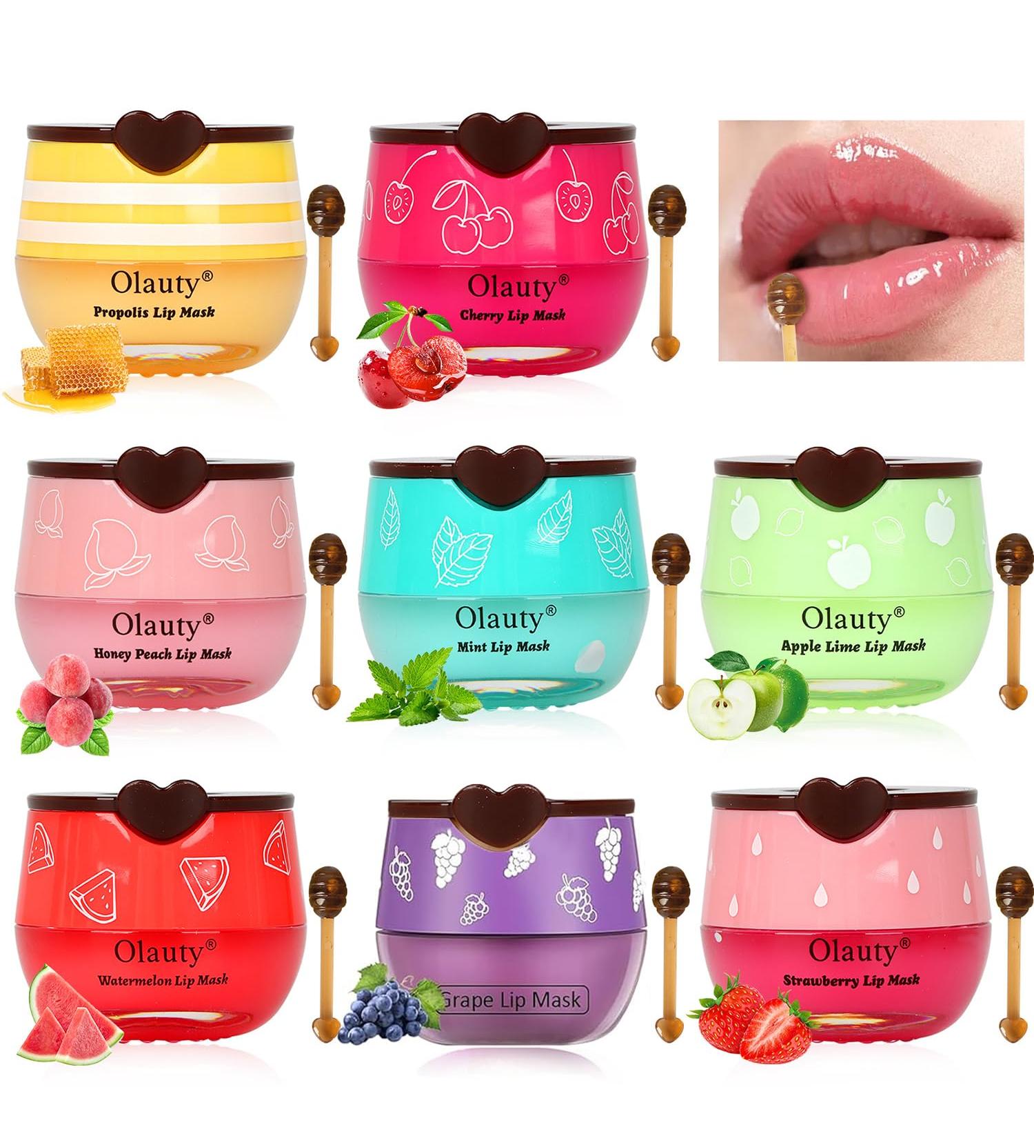 8 PCS Bee Lip Balm Honey Pot - Strawberry, Watermelon, Apple Lime, Cherry, Mint, Grapes & Peach Flavors Honey Lip Balm Bulk - Sleeping Mask Overnight for Hydrating & Preventing Dry, Cracked Lips Set A - Buy Online on GoSupps.com