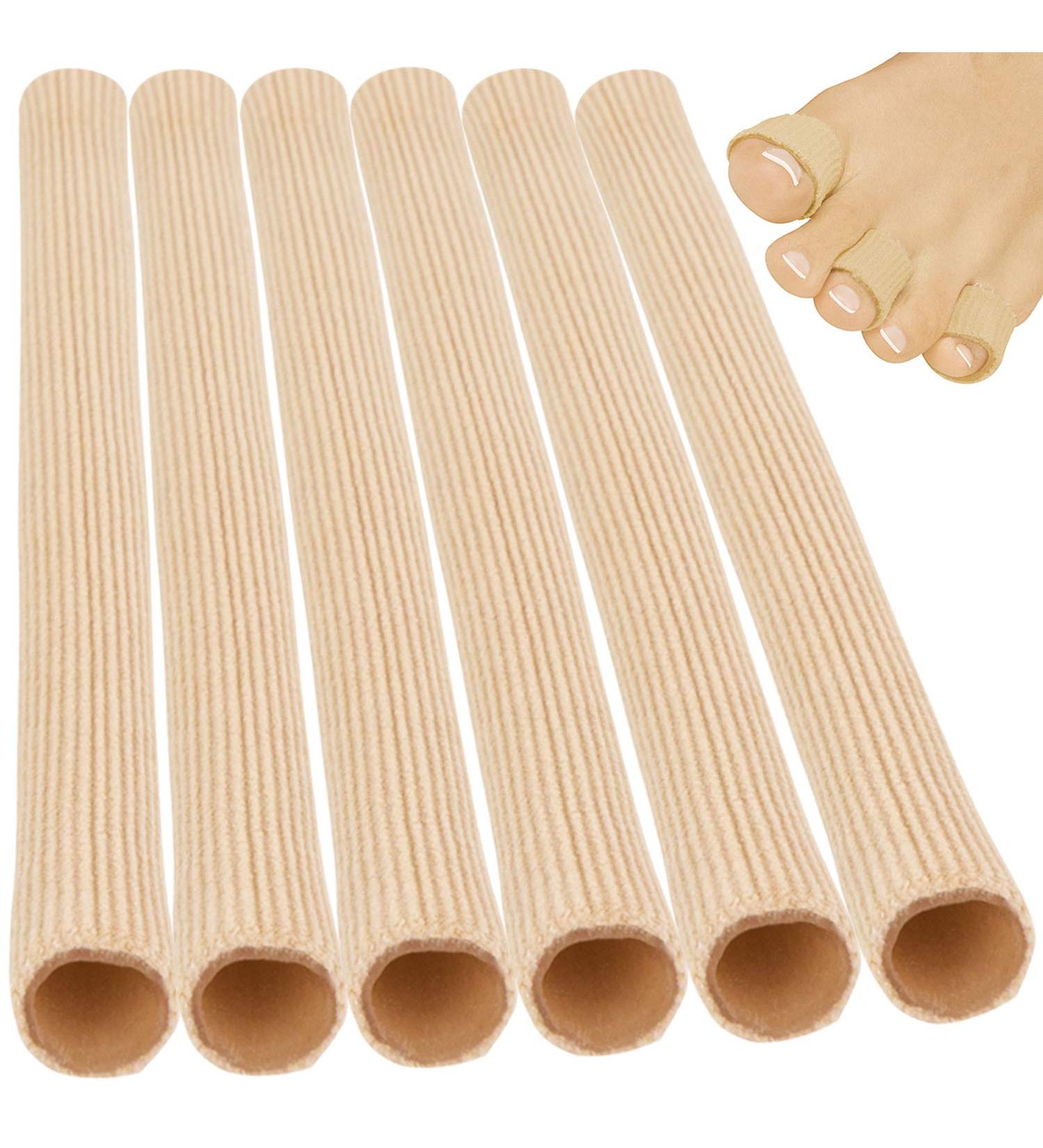 ViveSole Toe Sleeve Protector Tubes with Gel Lining - 6 Pack for Bunion, Hammer Toe, Callus Corn, Blister - Large Size - Buy Online on GoSupps.com