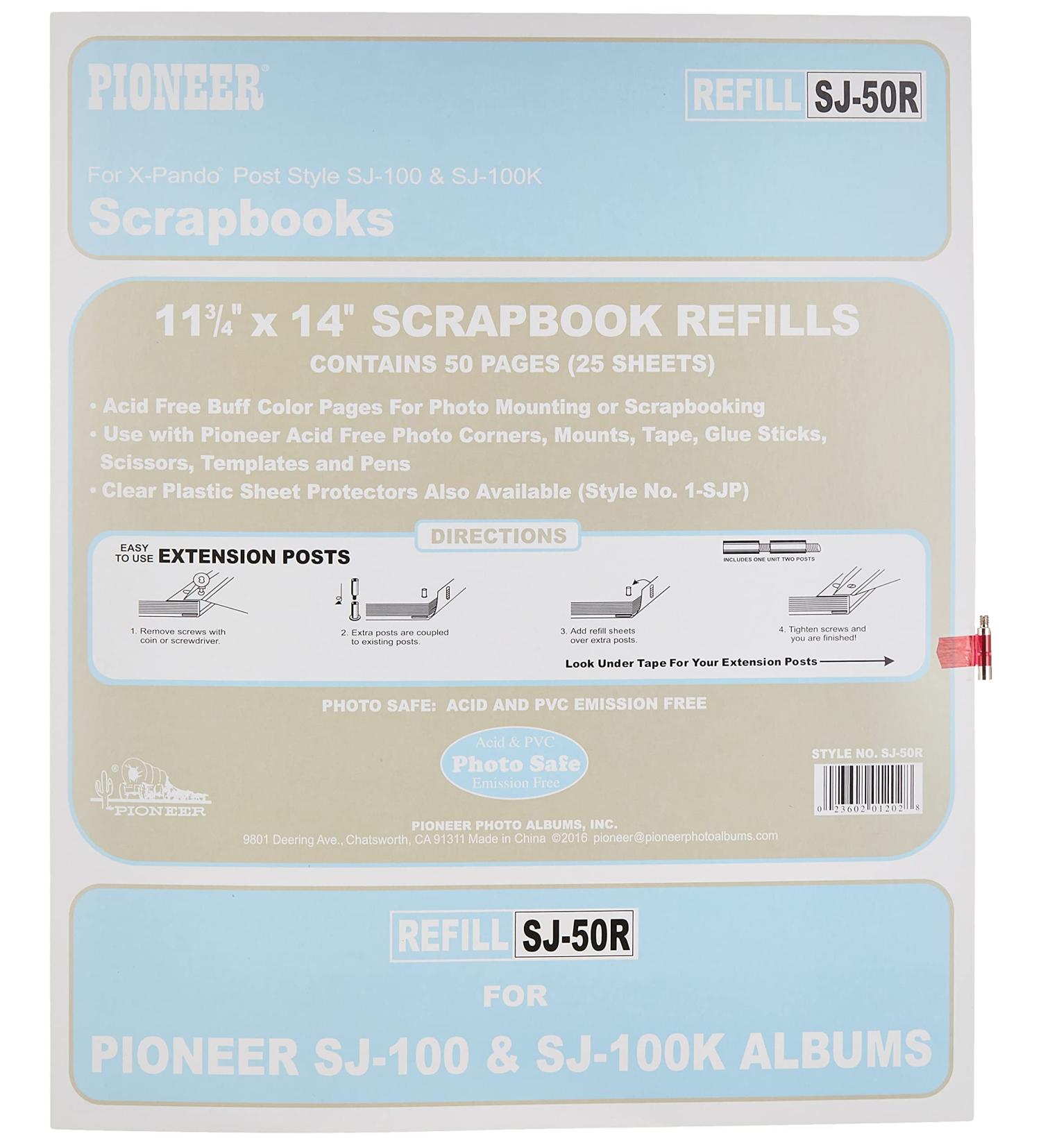 Pioneer Photo Albums SJ-50R Photo Album Refill Pages  50  Black - Buy Online on GoSupps.com