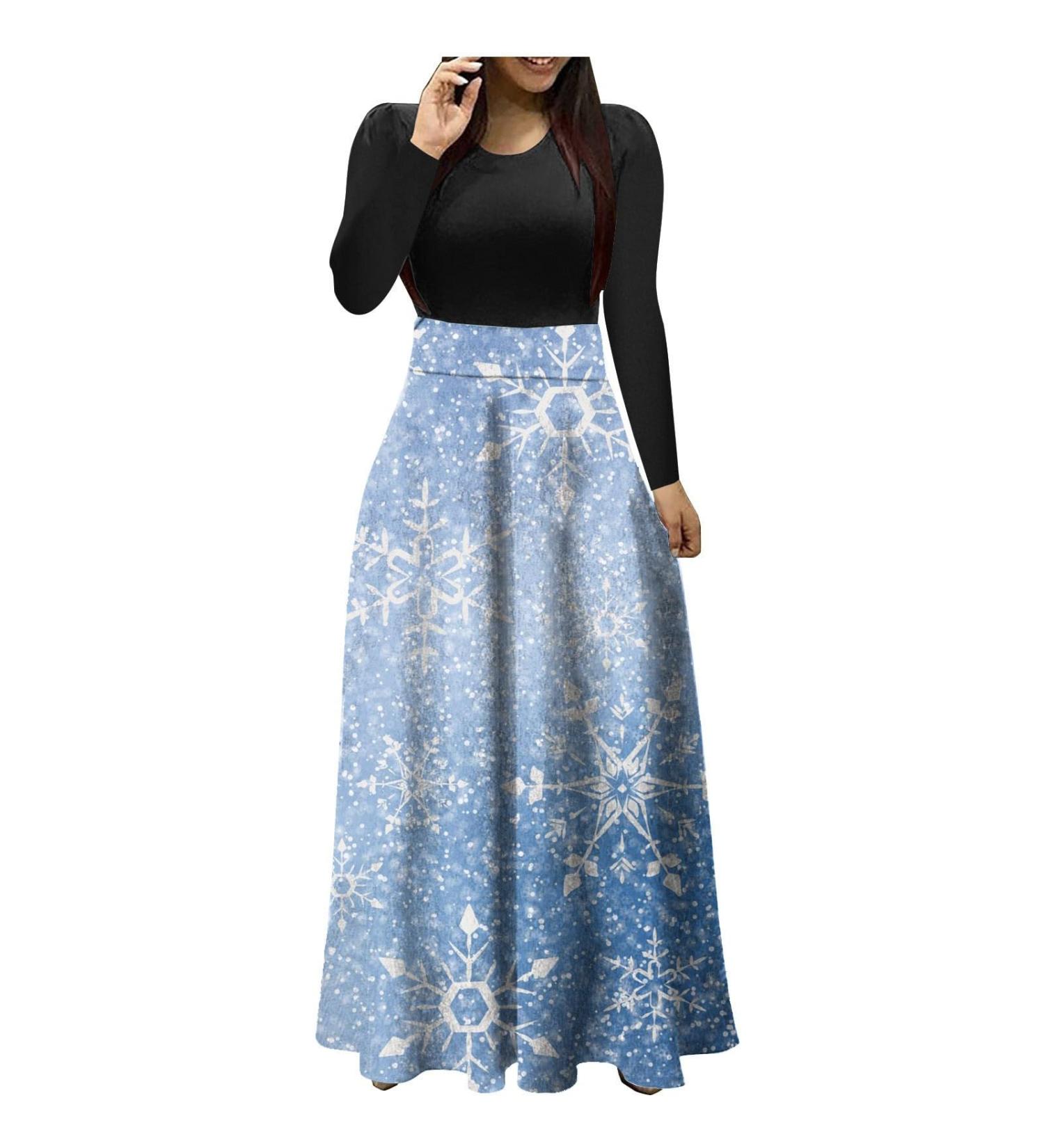 Shop Hanxiulin Sky Blue Christmas Sweater Dress - Sexy Long Sleeve Party Dress for Women | Stylish Autumn & Winter Casual Christmas Costume - Buy Online on GoSupps.com