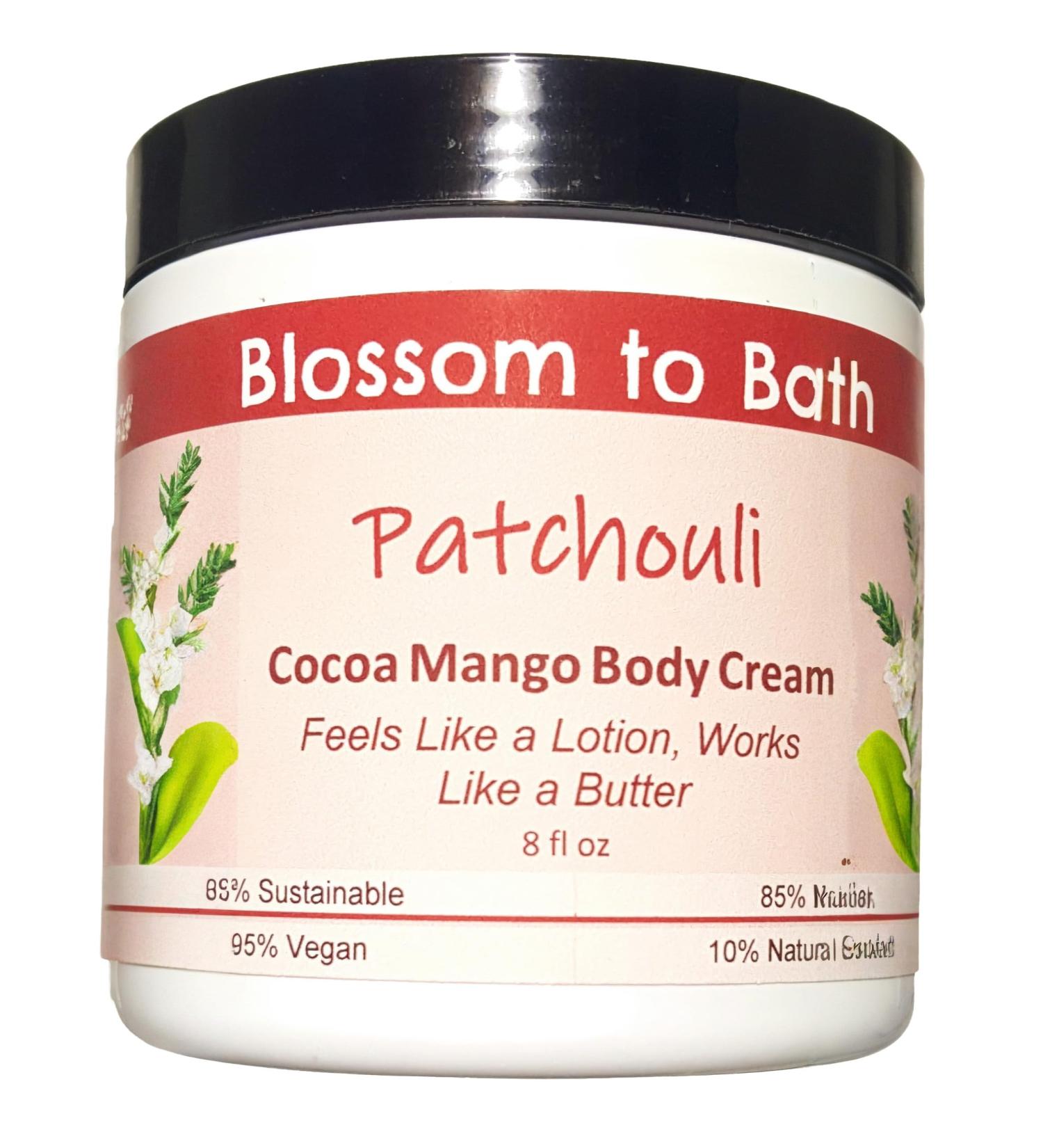 Blossom to Bath Patchouli Cocoa Mango Body Cream (8 Ounce) - Pure Essential Oil Fragrance - Feels Like A Lotion And Works Like A Butter with a Woodsy Exotic Scent Patchouli 8 Ounce (Pack of 1) - Buy Online on GoSupps.com
