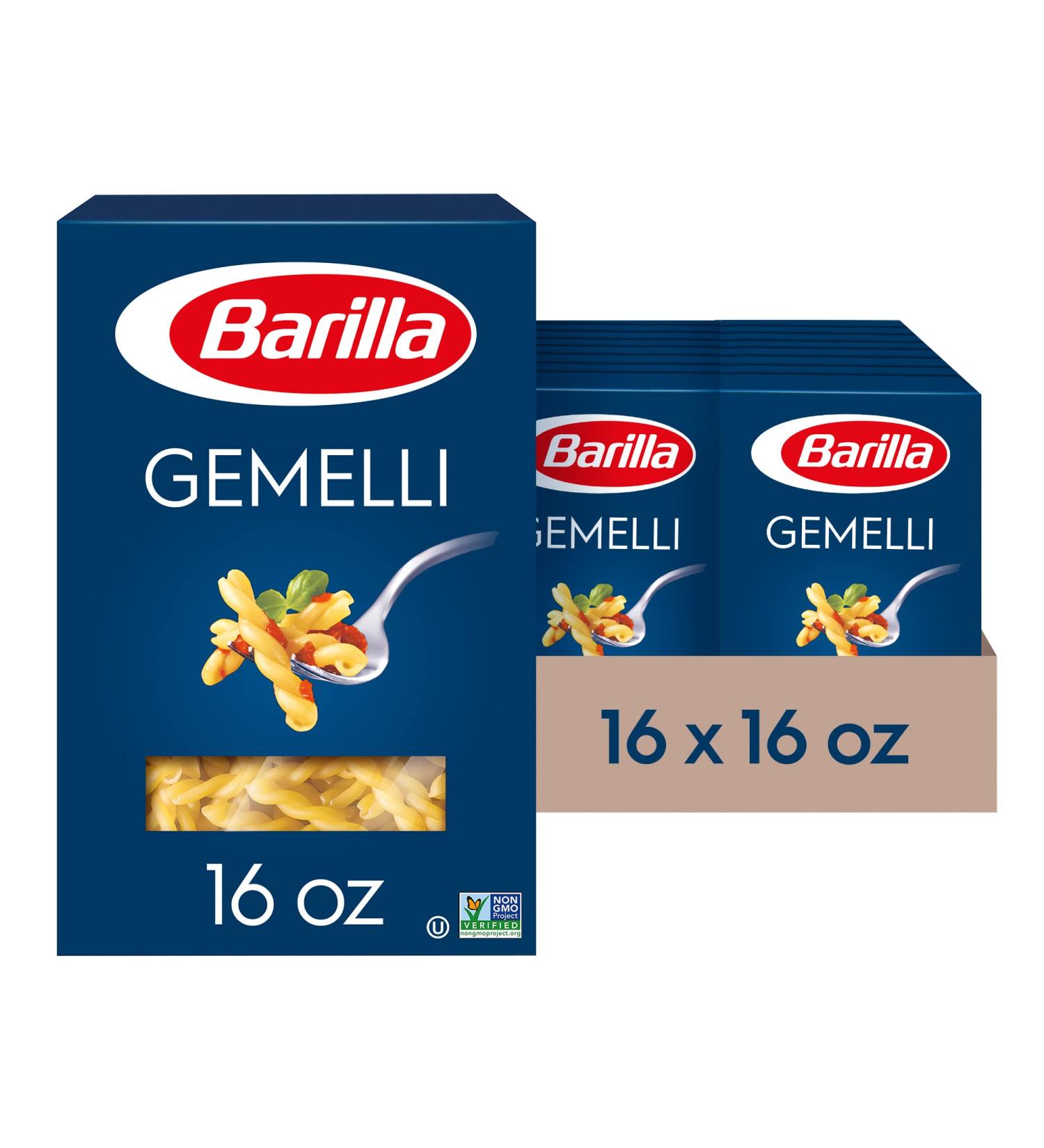 Barilla Gemelli Pasta 16 oz. Box (Pack of 16) | Non-GMO Durum Wheat Semolina | Italy's #1 Brand | Kosher Certified | 16 Pack - Buy Online on GoSupps.com