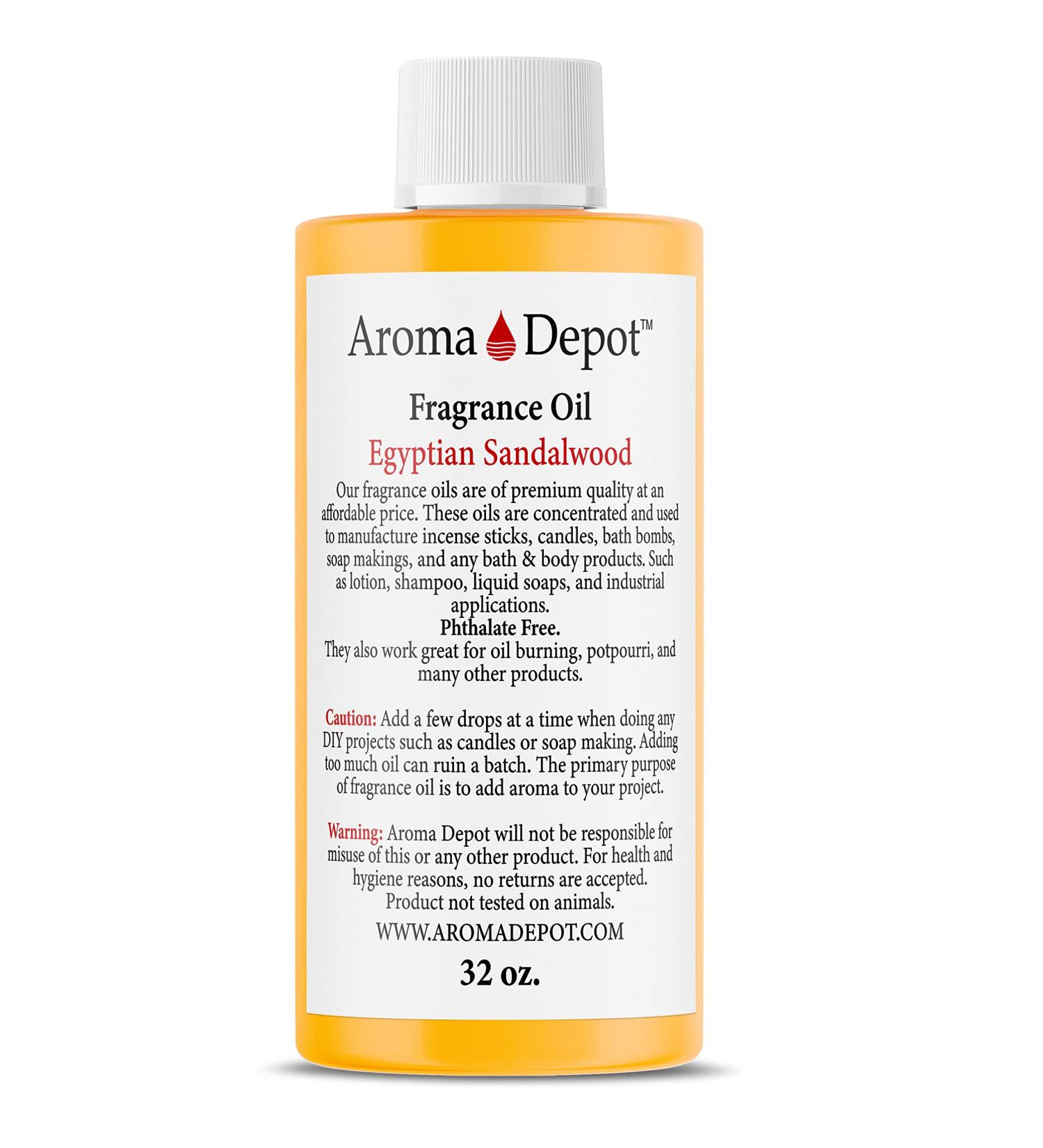 Aroma Depot 32oz. Egyptian Sandalwood Fragrance Oil Perfume Skin Oil Scented Oil. Can be Used for Candles Bath Bombs Body Butter Creams and lotions. Works for diffusers Burners or heaters. - Buy Online on GoSupps.com