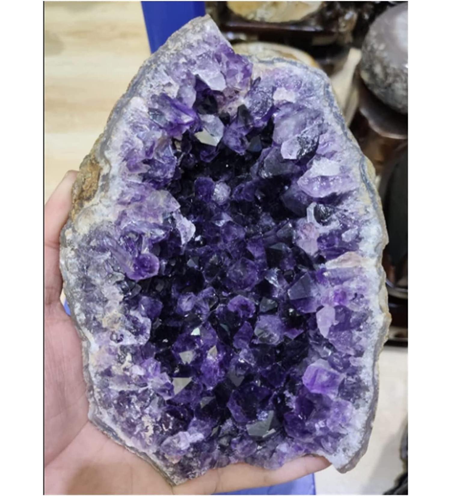 Amethyst Rough Stone 1pcs Amethyst Cluster 800g Chakra Reiki Balancing - Buy Online on GoSupps.com