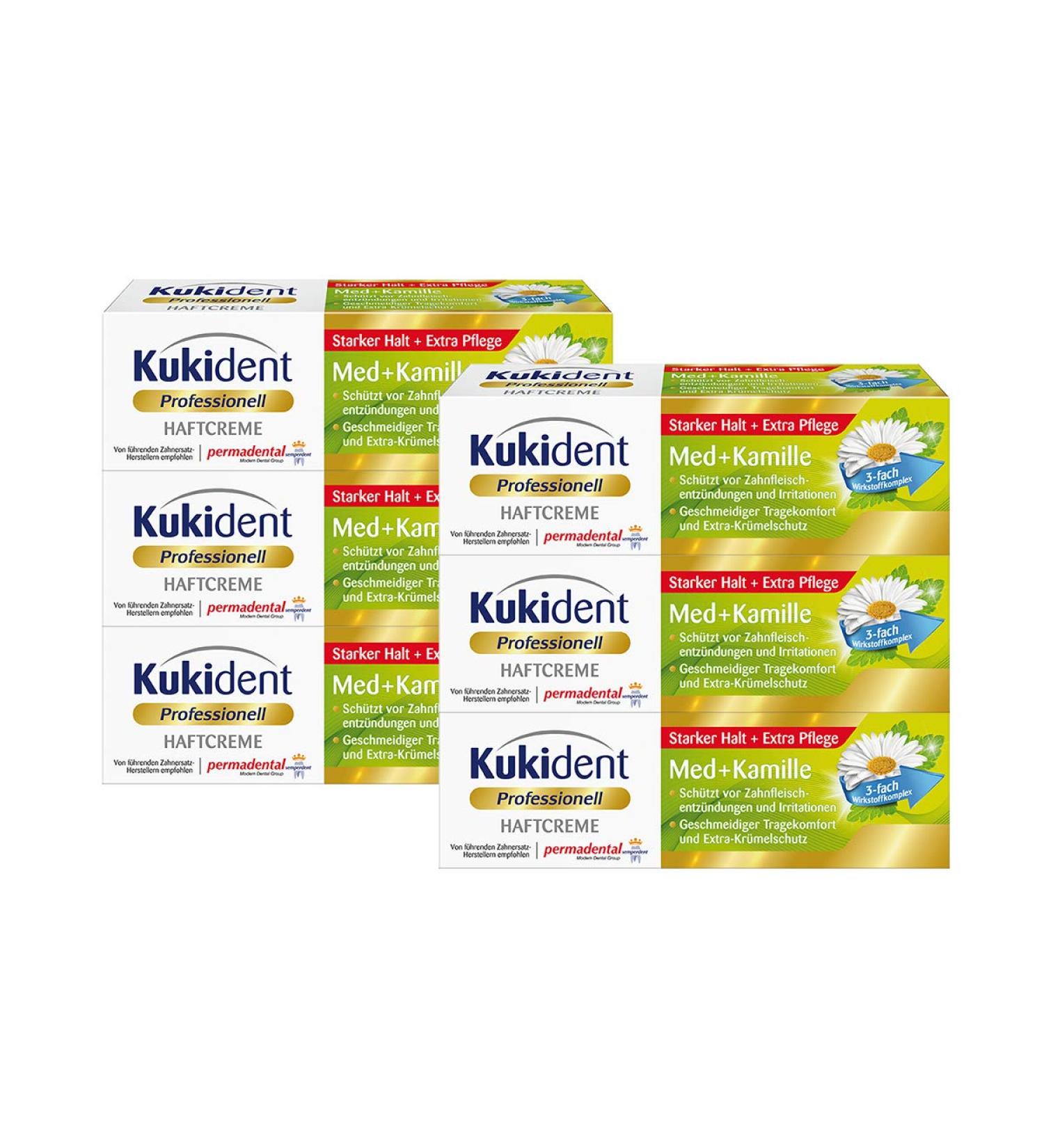 Kukident Super-Adhesive Cream with Chamomile 40g - Pack of 6 | Long-Lasting Hold for Dentures | International Shipping Available - Buy Online on GoSupps.com