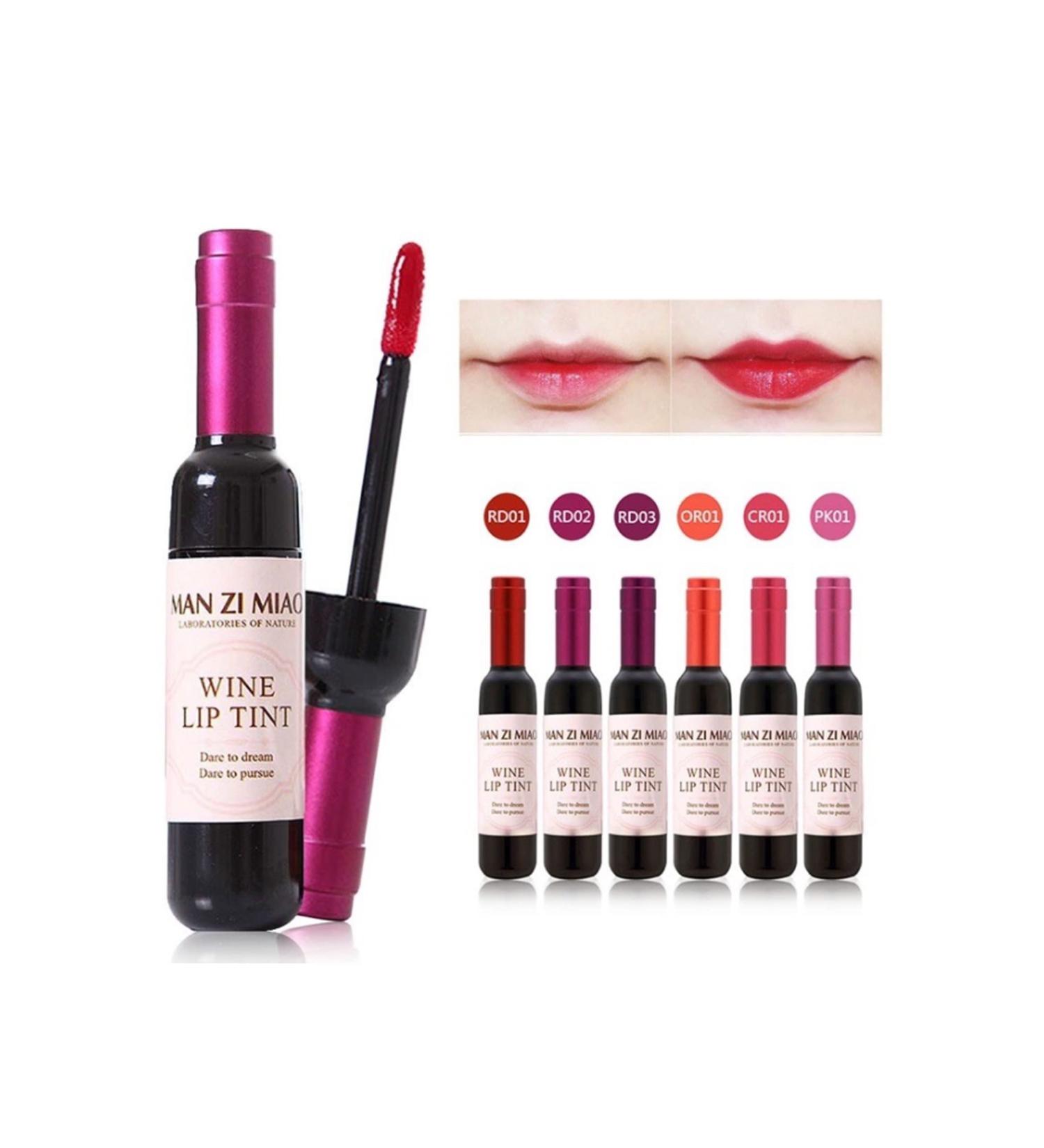DealPlusDeal Man Zi Miao Wine Lip Tint - 6 Pcs Set | Long Lasting Waterproof Lip Gloss - Buy Online on GoSupps.com