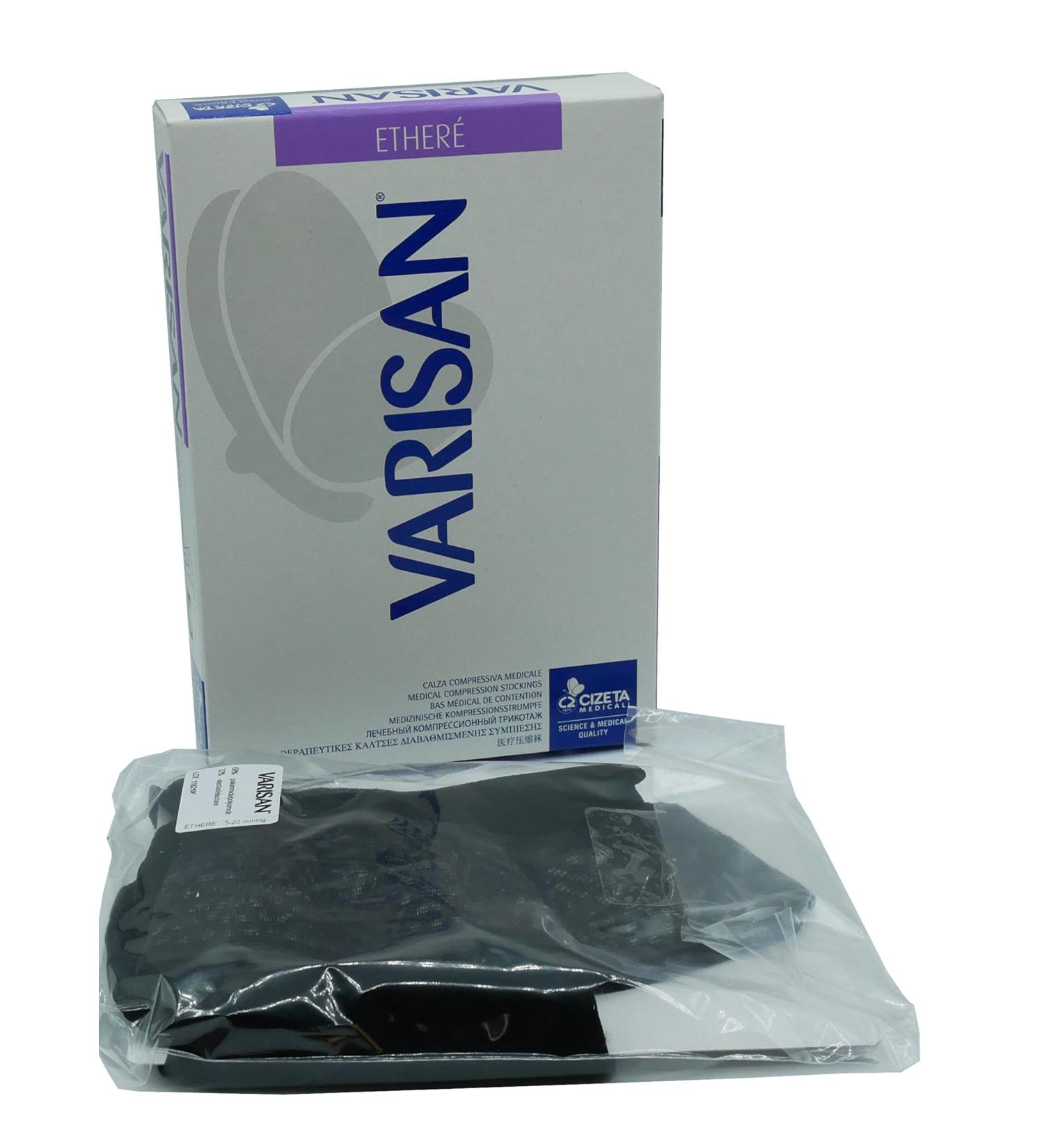 Cizeta Medicali Varisan Ethere1520 medical stockings Ether class 2 stockings graded compression 15-20 mmHg normal length open toe seconda black