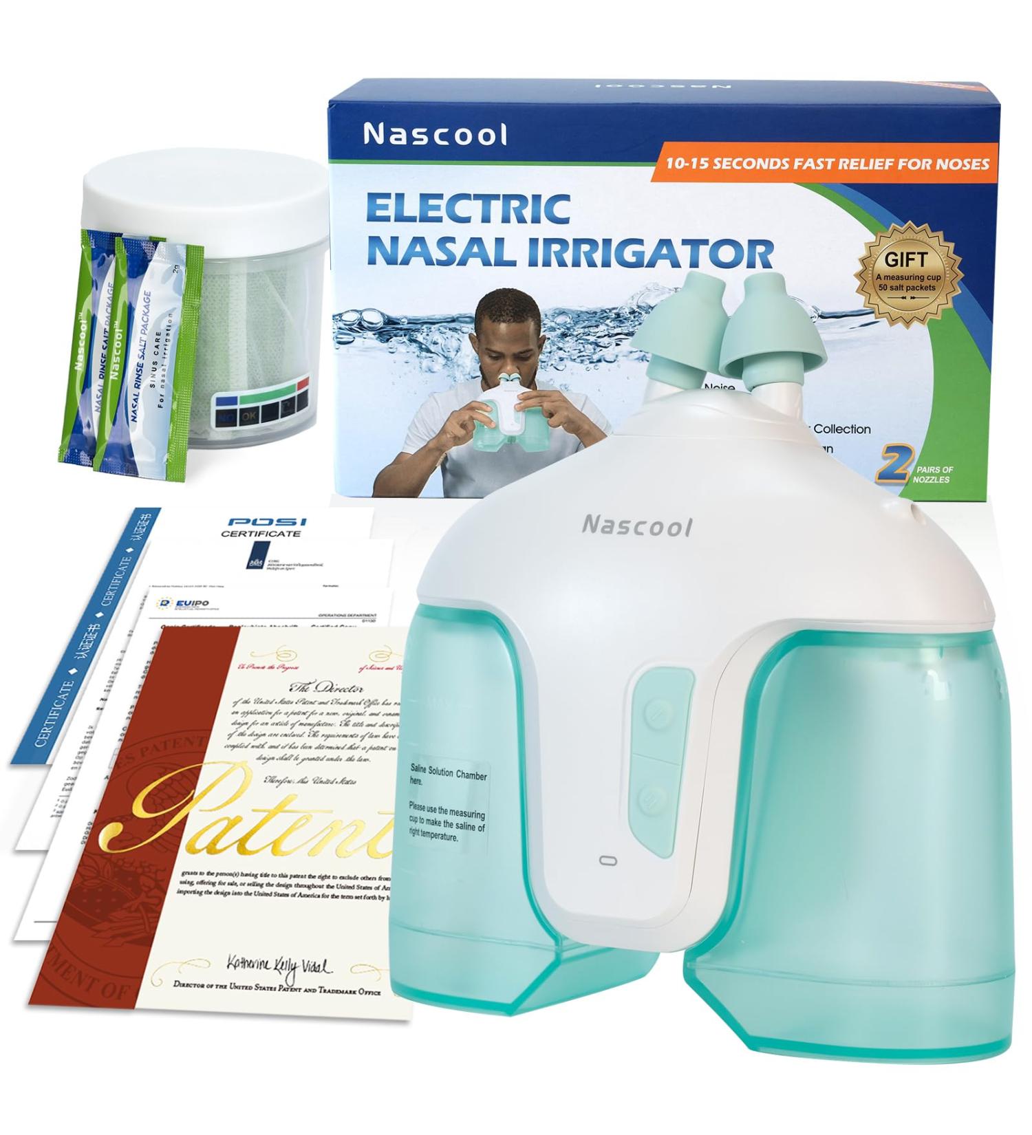 Nascool Nasal Irrigation System - Effective Nasal Cleaner for Sinus Relief (Green) | International Shipping Available - Buy Online on GoSupps.com