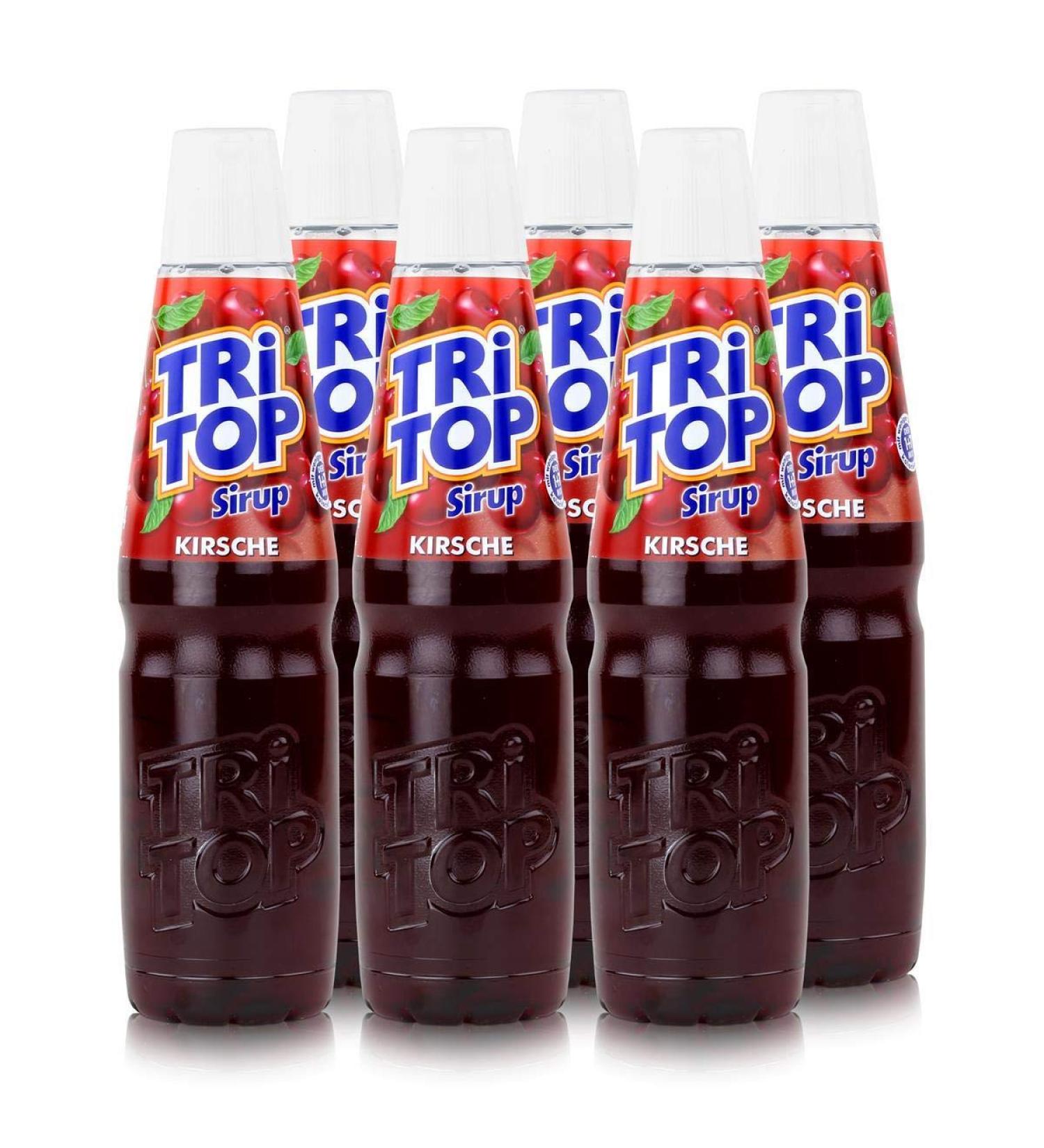 Tri Top Cherry: Low-Calorie Syrup for Refreshing Drinks Cocktails & Desserts - Little Sugar 600ml (6-Pack) - Buy Online on GoSupps.com