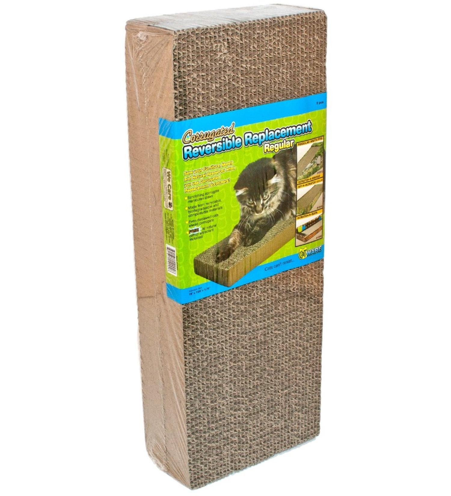 Ware Corrugated Reversible Regular Scratcher Pads, Natural 2 Pack