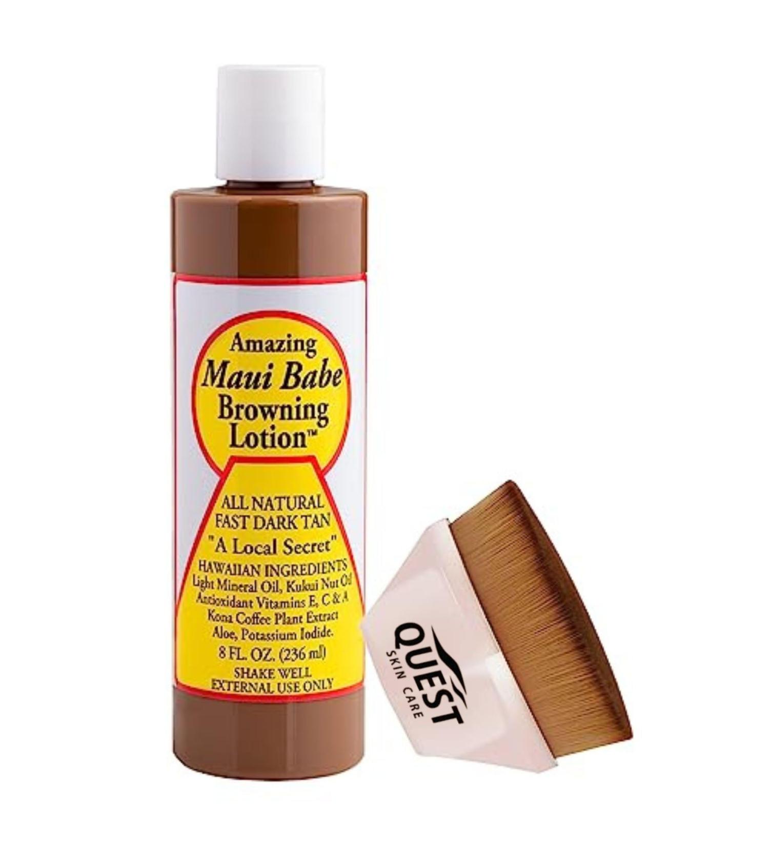 Amazing Maui Babe Browning Lotion 8oz - Ultimate Tanning Lotion Kit with Kabuki Brush | Fast International Shipping - Buy Online on GoSupps.com