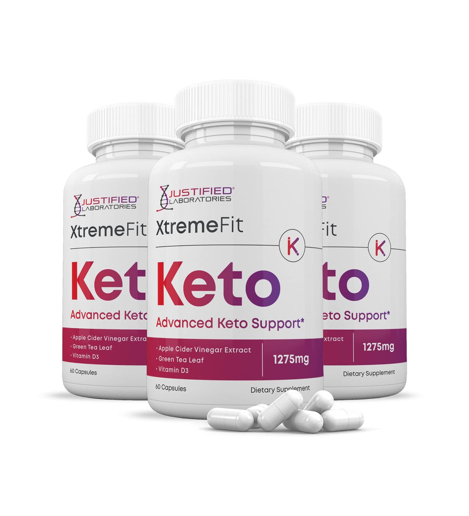 Justified Laboratories (3 Pack) Xtreme Fit Keto ACV Pills 1275MG Formulated with Apple Cider Vinegar Keto Support Blend Alternative to Gummies 180 Capsules - Buy Online on GoSupps.com