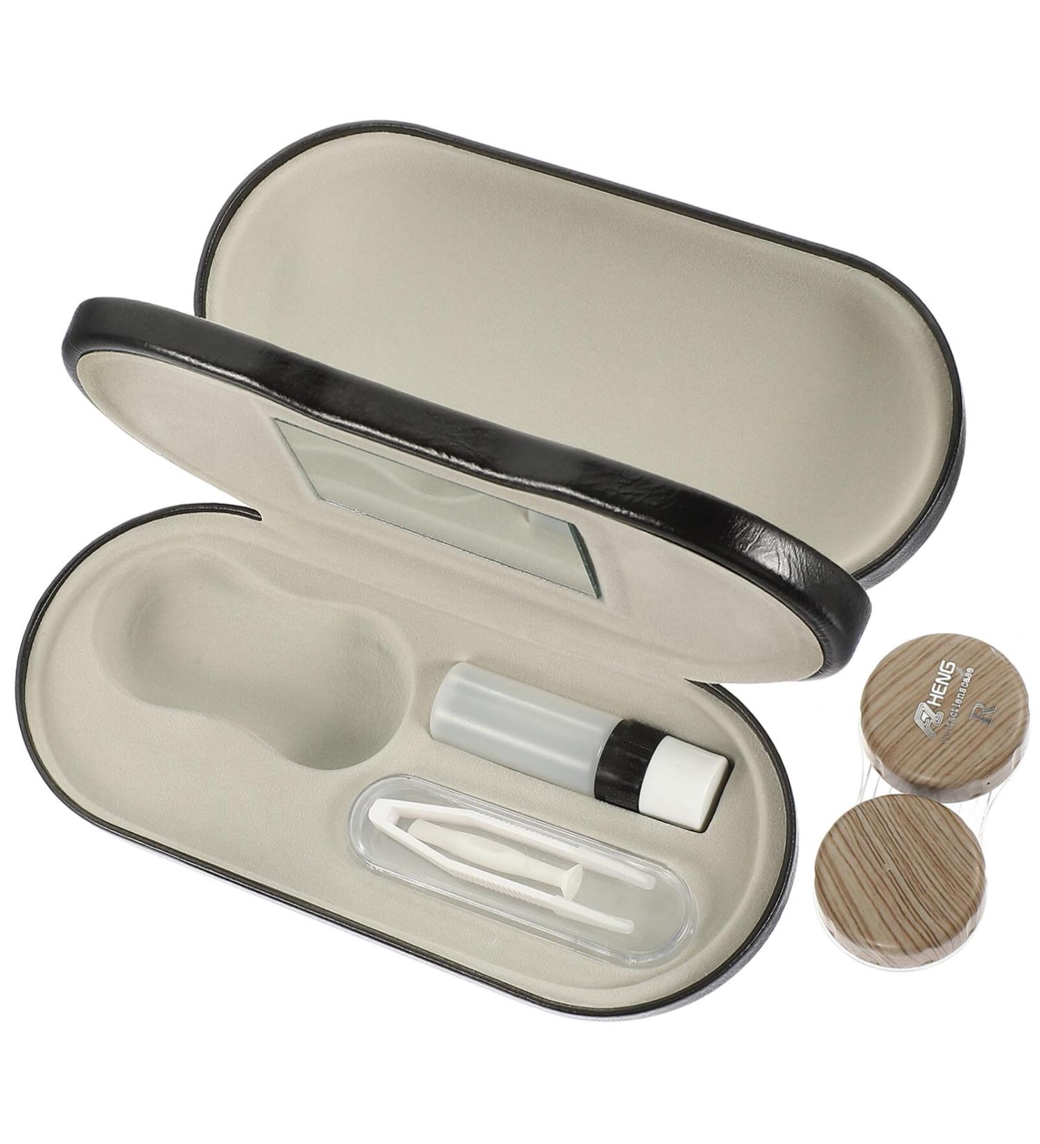 Zerodeko 2-in-1 Glasses Case | Double Layer Storage with Mirror Tweezers & Applicator | Portable Eyewear Organizer - Buy Online on GoSupps.com