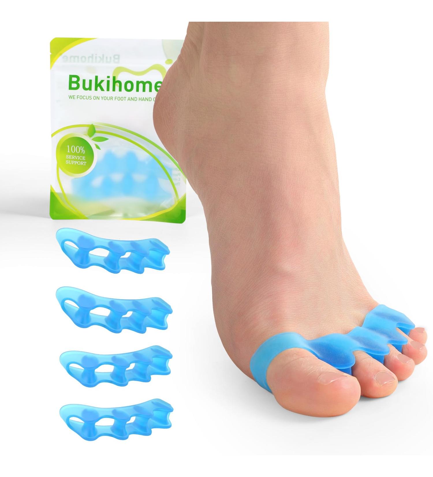 Buy Bukihome Toe Separators - 6 Pair Soft Gel Spacers for Bunions & Foot Pain Relief | Therapeutic Toe Stretcher for Men & Women - Buy Online on GoSupps.com