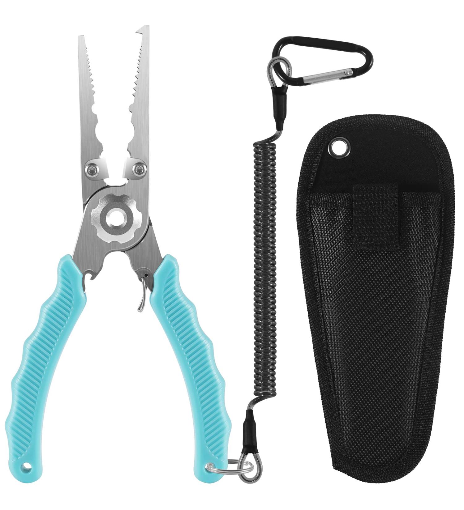 Rakiyada 7.5 Inch Fishing Pliers - Multi-Functional Saltwater Gear for Split Ring Plier, Line Cutter, and Hook Remover - Ideal for Ice Fishing and Fly Fishing - Great Fishing Gift for Men - Buy Online on GoSupps.com