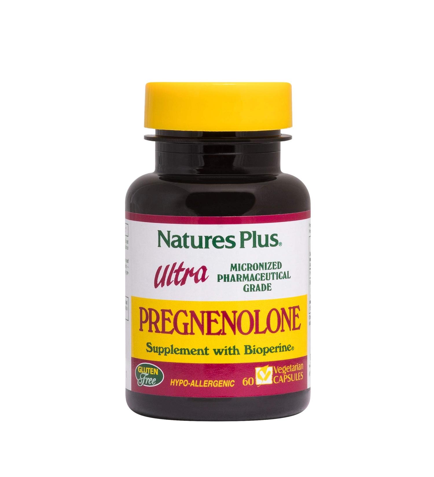 Nature's Plus Ultra Pregnenolone 60 Veg Capsules | Hormonal Balance & Mood Support - Buy Online on GoSupps.com