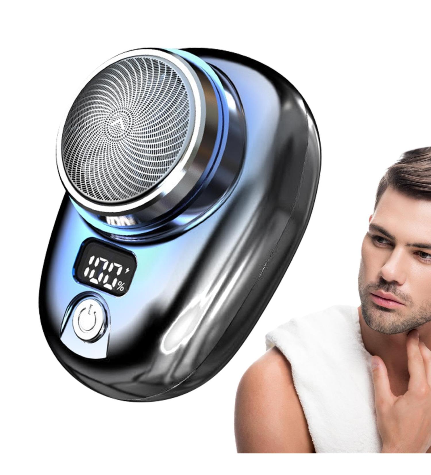 Pocket Size Electric Shaver - Portable Metal Shaver with Battery Display Washable & Fast Charging Ideal Travel Gift - Silver & Gradient Blue - Buy Online on GoSupps.com