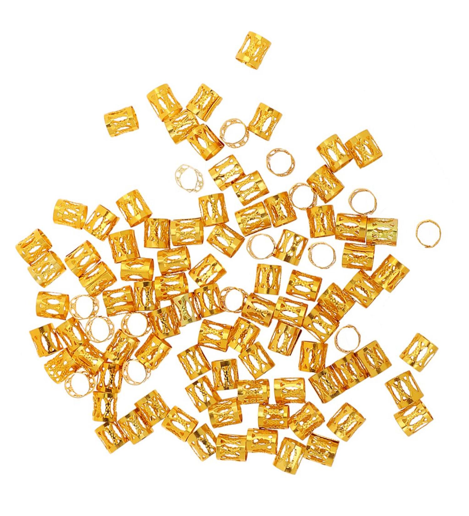 Phenovo 100pcs Microring Beads for Hair Extensions - Gold Braiding Beads - One Size - International Shipping Available - Buy Online on GoSupps.com