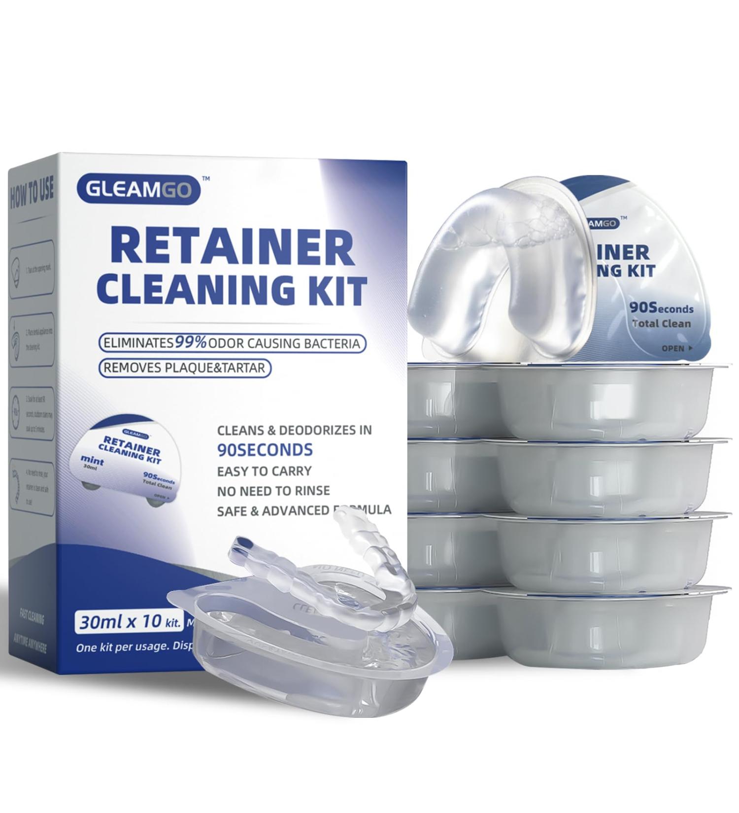 Retainer Cleaning Kit - Quick 90-Second Aligner Cleaner | Mint Flavor Travel Size 10 Pack - Perfect for School & Office - Buy Online on GoSupps.com