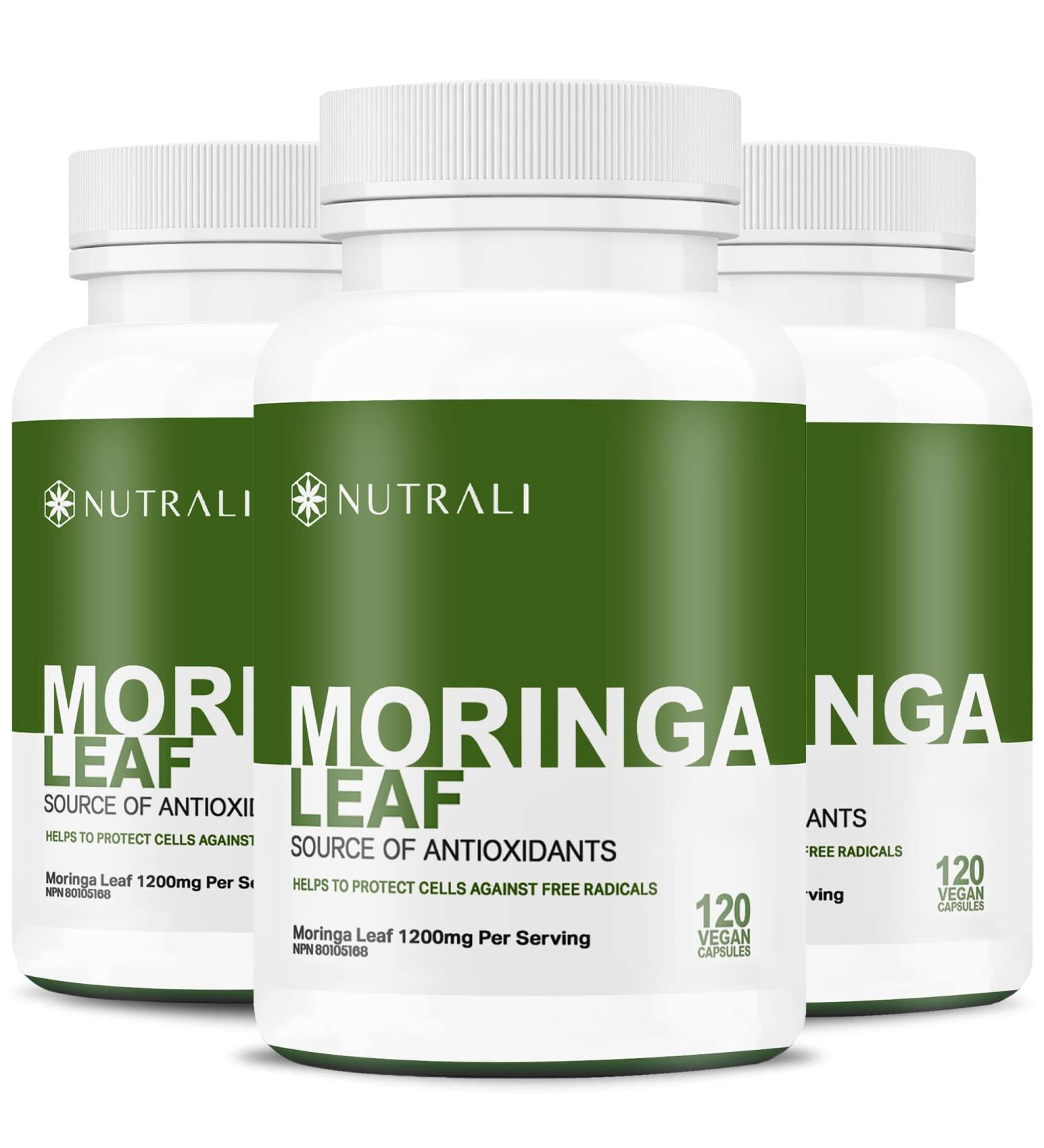 ORGANIC MORINGA LEAF Capsules 1200mg High Potency (2 x 600mg) for Liver Detox Cleanse Gut Health Gluten Free Non-GMO Vegan-Friendly Antioxidant Supplement -360 Capsules (3 pack) 360 count (Pack of 1) - Buy Online on GoSupps.com