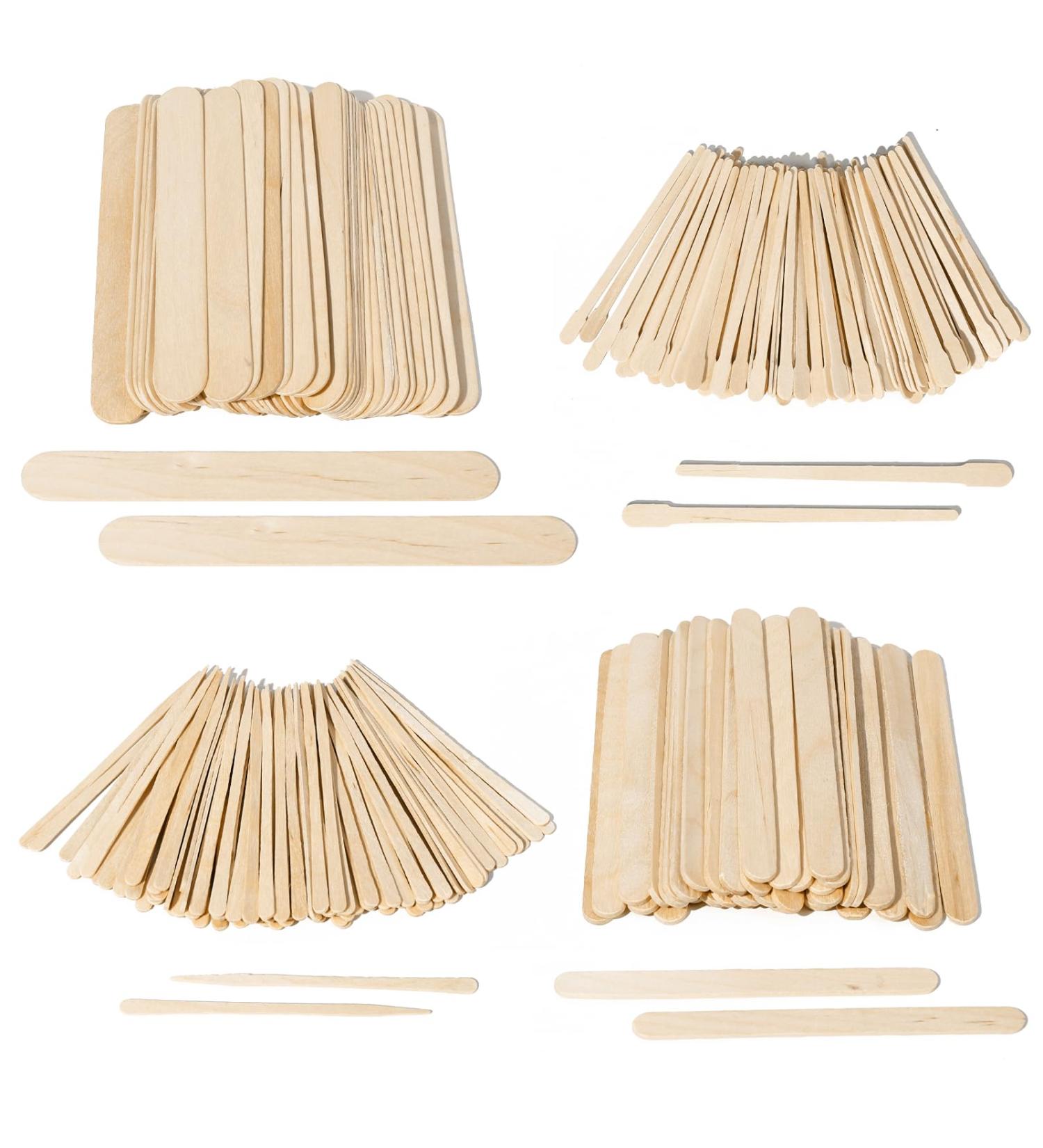 300Pcs Wooden Wax Sticks Applicator - Premium Waxing Spatulas for Eyebrows Face & Hair Removal | Versatile Wood Craft Sticks - Buy Online on GoSupps.com